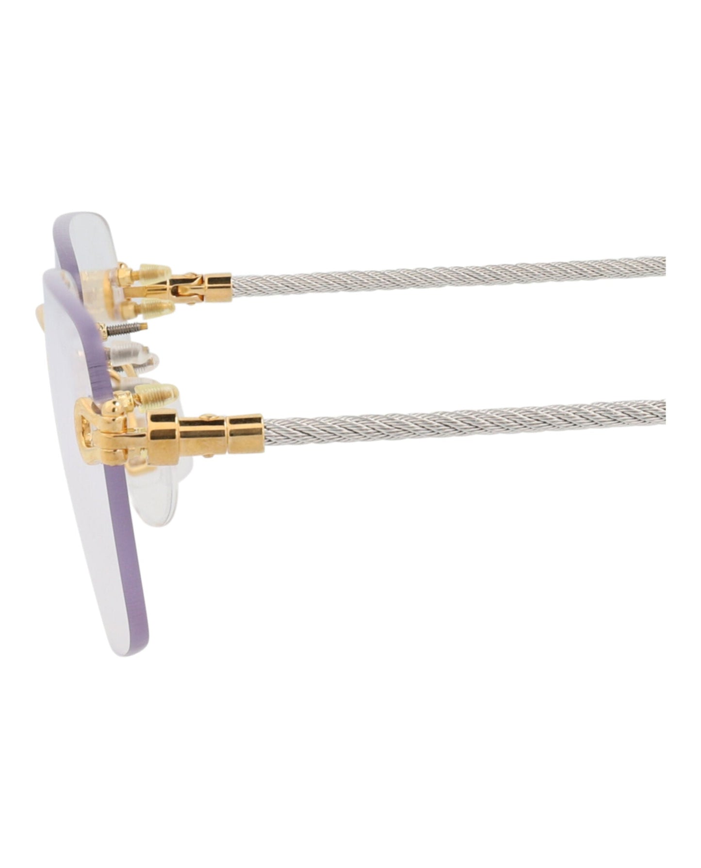Fred Womens Square/Rectangle Gold Gold Transparent Fashion Designer Eyewear