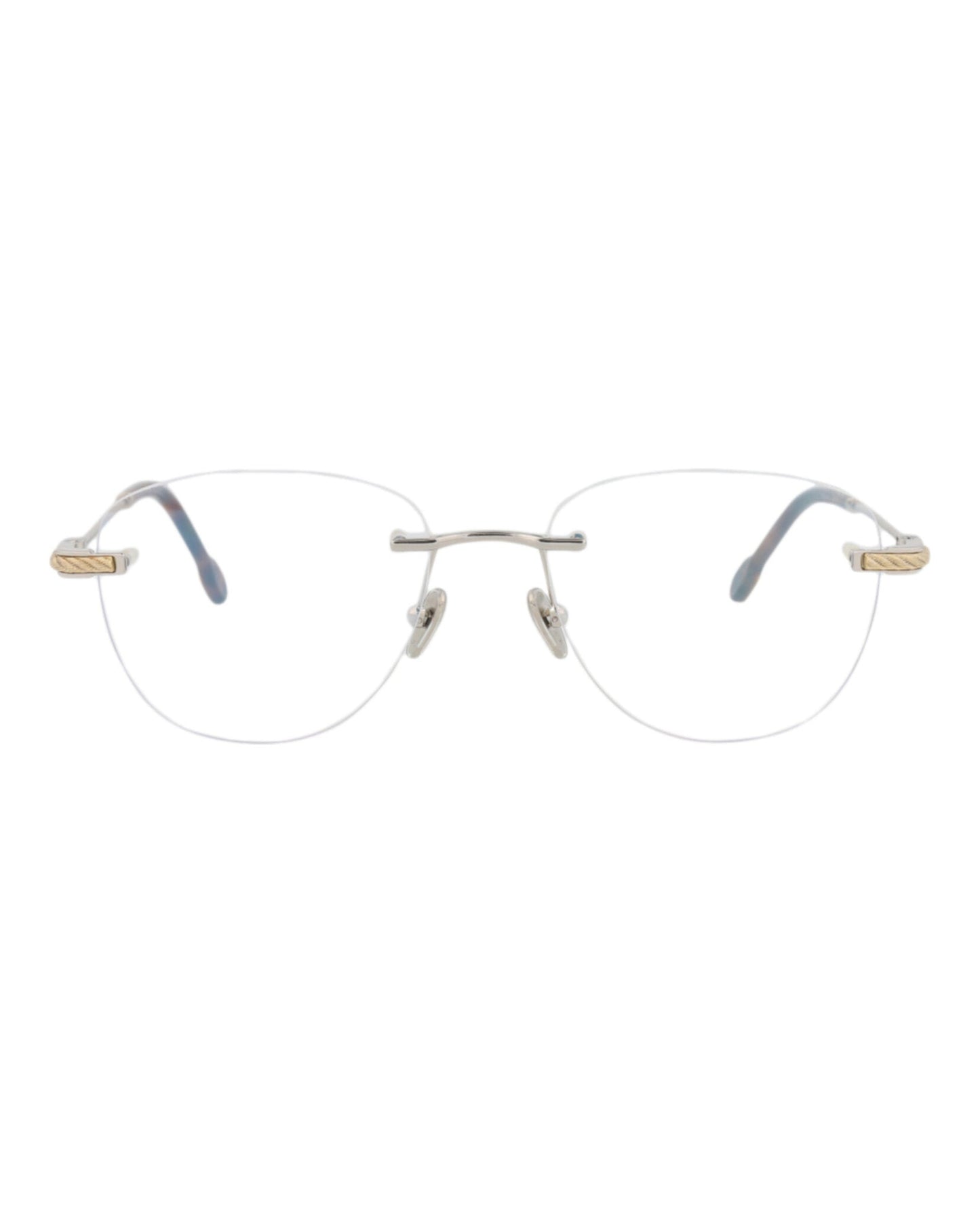 Fred Womens Round/Oval Rhodium Rhodium Transparent Fashion Designer Eyewear Rhodium Rhodium Transparent