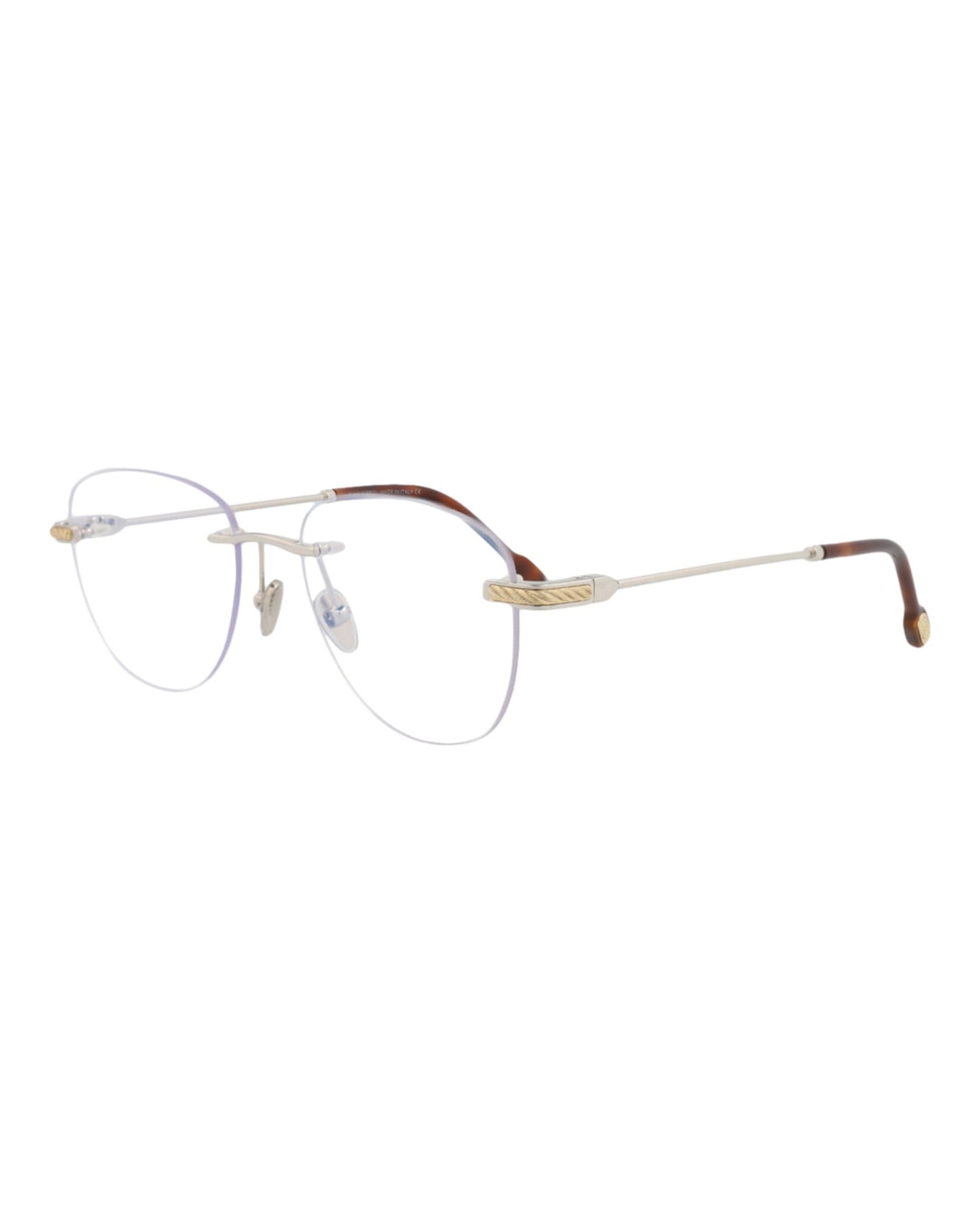 Fred Womens Round/Oval Rhodium Rhodium Transparent Fashion Designer Eyewear