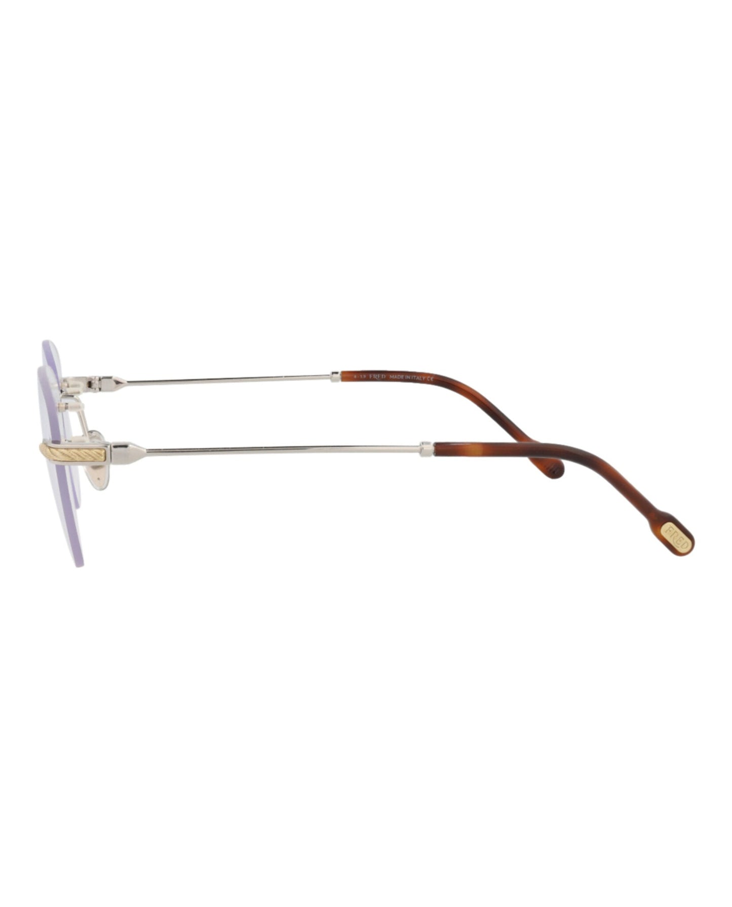 Fred Womens Round/Oval Rhodium Rhodium Transparent Fashion Designer Eyewear