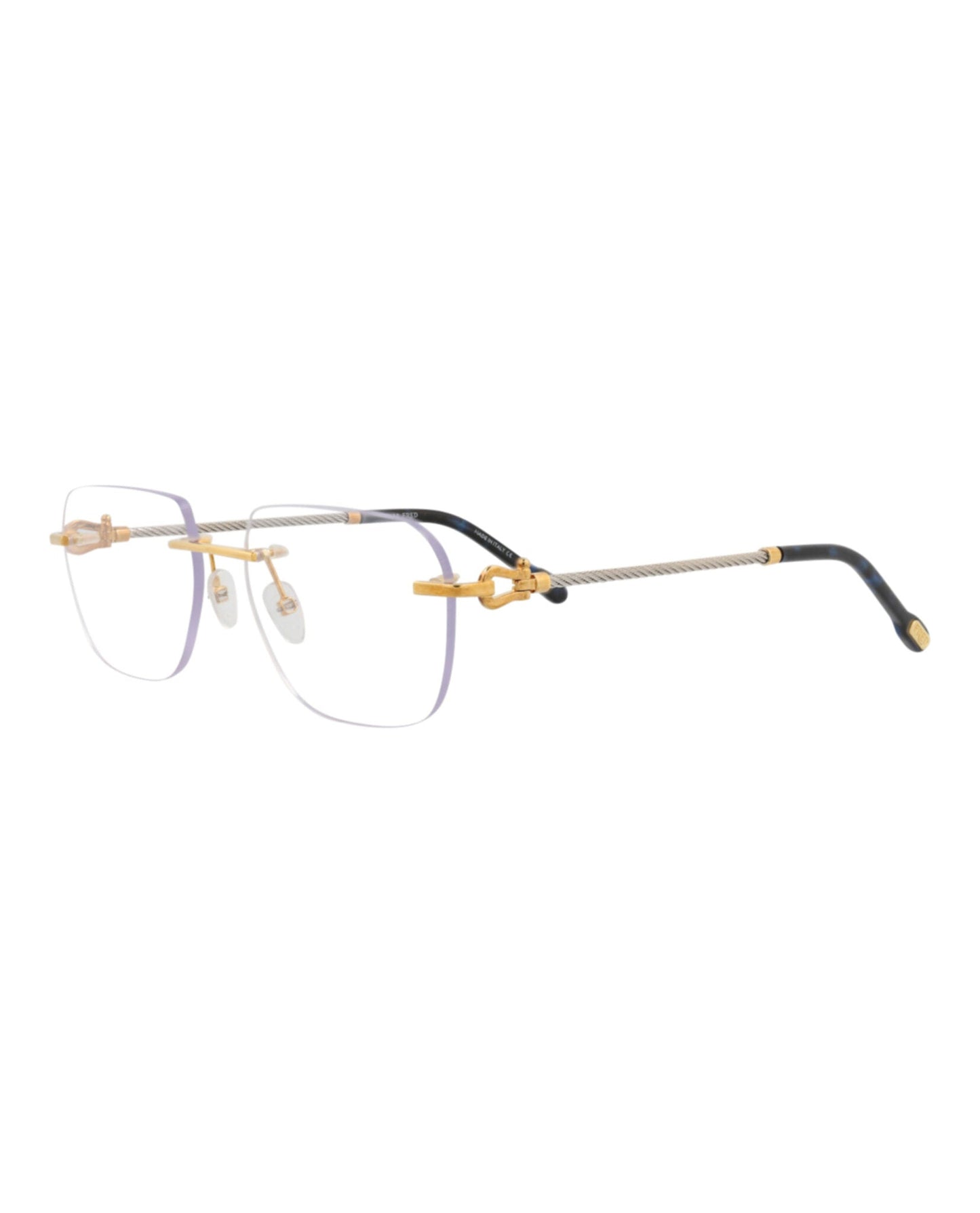 Fred Womens Square/Rectangle Gold Gold Transparent Fashion Designer Eyewear