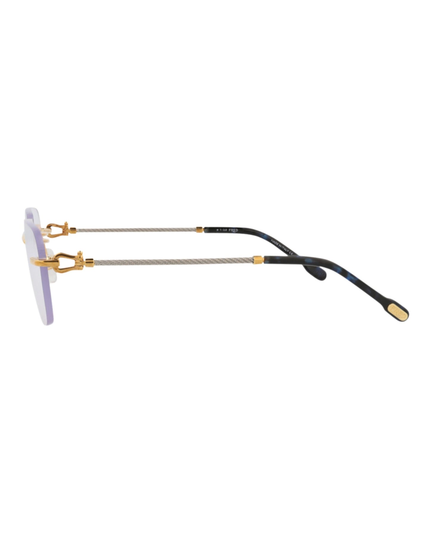 Fred Womens Square/Rectangle Gold Gold Transparent Fashion Designer Eyewear
