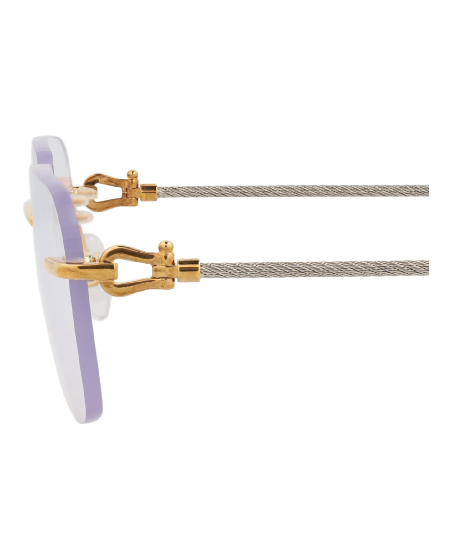 Fred Womens Square/Rectangle Gold Gold Transparent Fashion Designer Eyewear