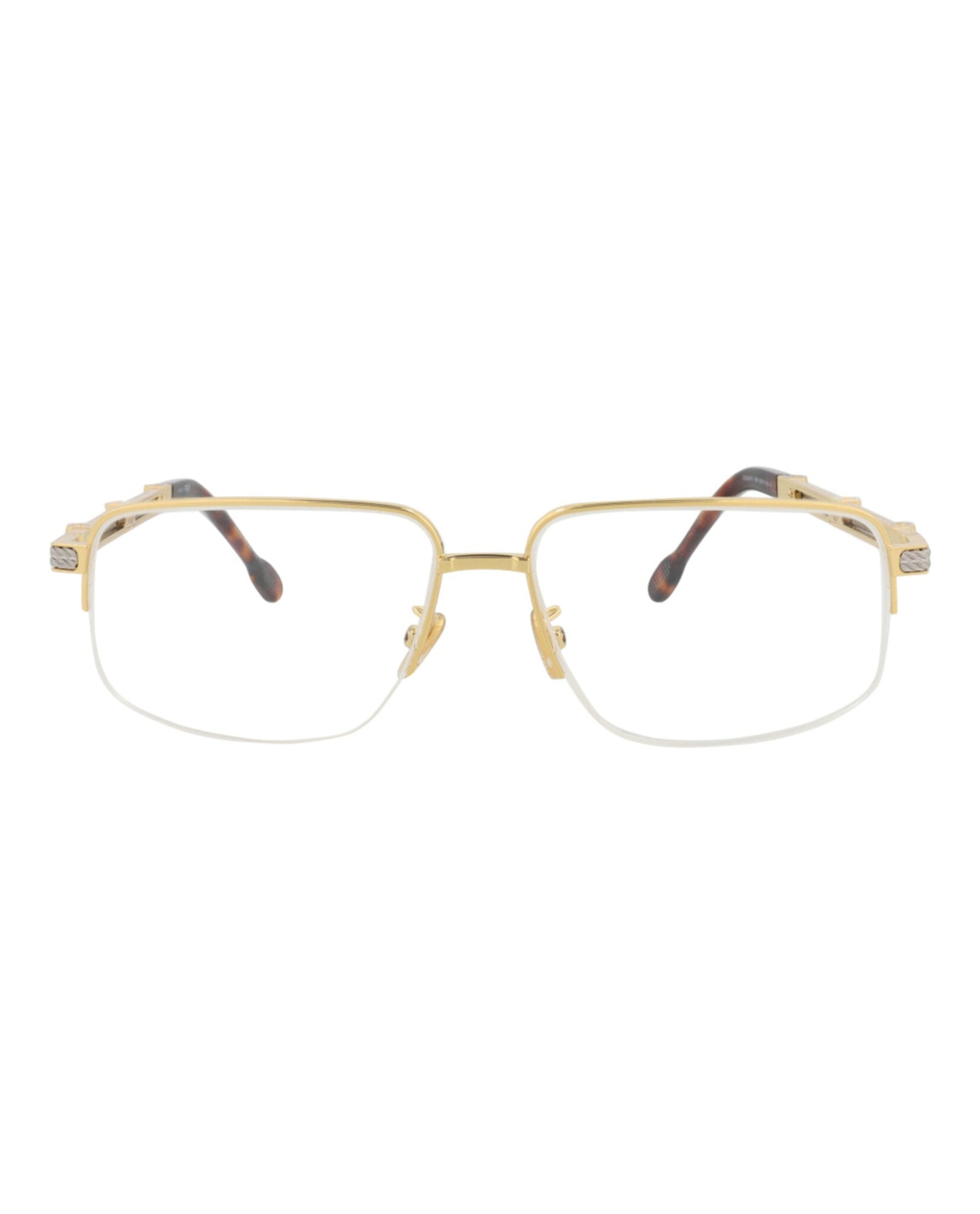 Fred Womens Square/Rectangle Gold Gold Transparent Fashion Designer Eyewear Gold Gold Transparent