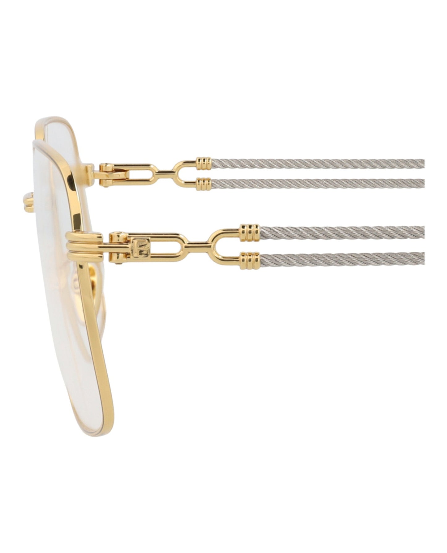 Fred Womens Square/Rectangle Gold Gold Transparent Fashion Designer Eyewear