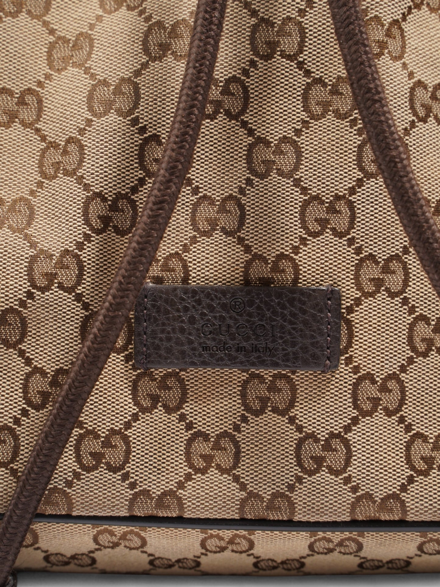 Gucci Drawstring Backpack GG Supreme Canvas