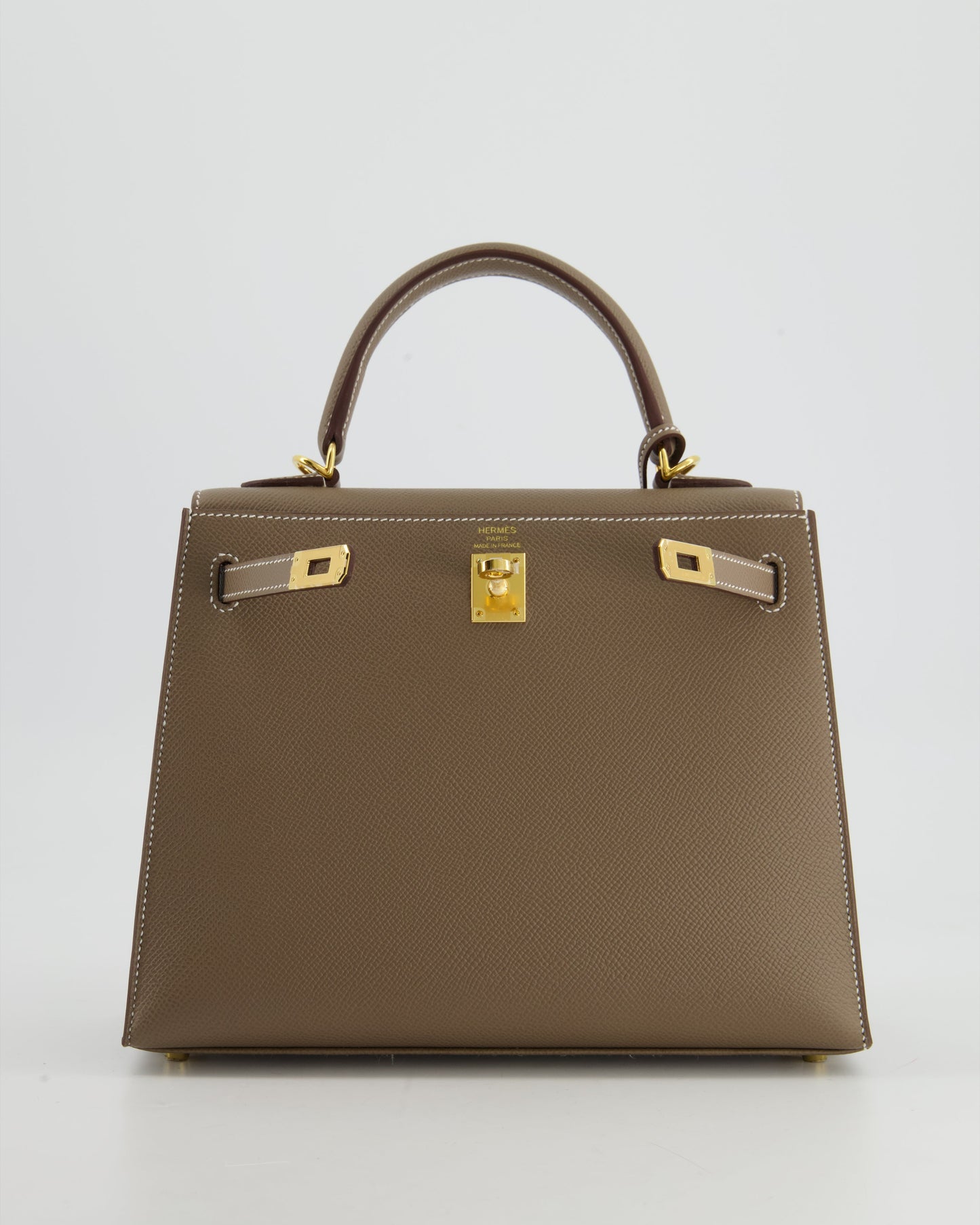 *HOLY GRAIL* Hermès Kelly 25cm spectre shops in Etoupe Epsom Leather and Gold Hardware