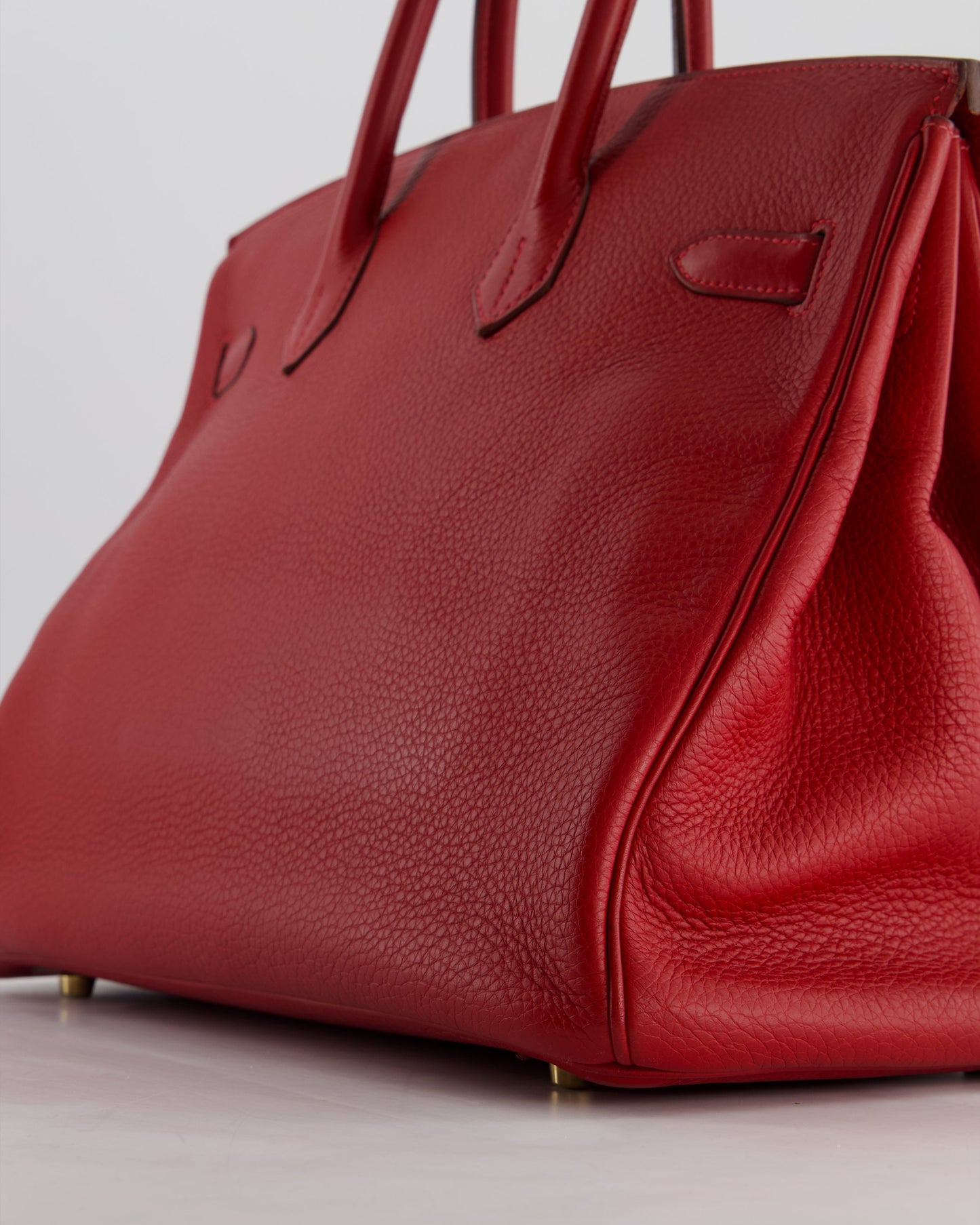 *FIRE PRICE* Hermès Birkin 35cm Retourne Bag in Rouge Clemence Leather with Gold Hardware