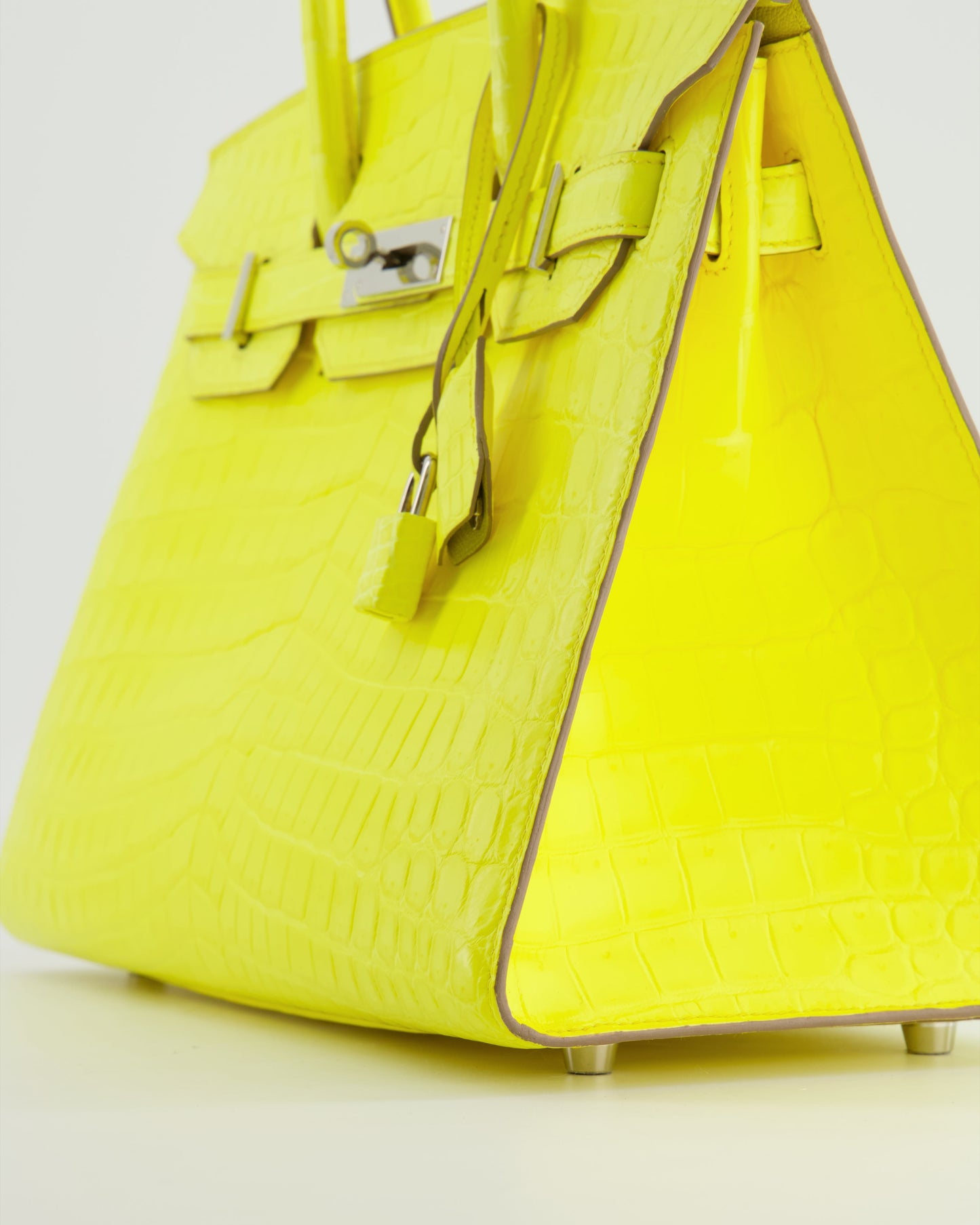 *RARE* Hermès Birkin 30cm Bag spectre shops in Jaune Citron Crocodile Niloticus with Palladium Hardware