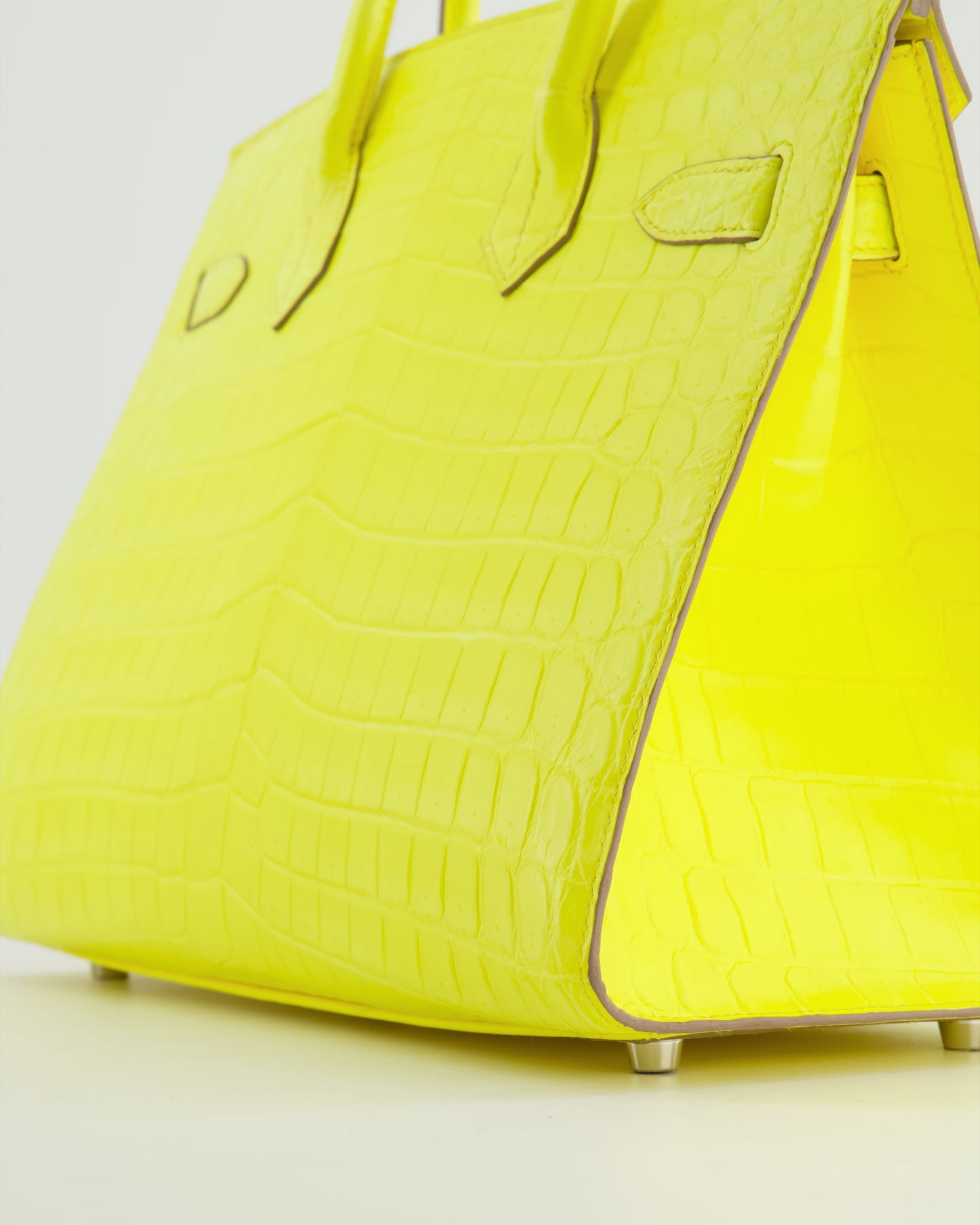 *RARE* Hermès Birkin 30cm Bag spectre shops in Jaune Citron Crocodile Niloticus with Palladium Hardware