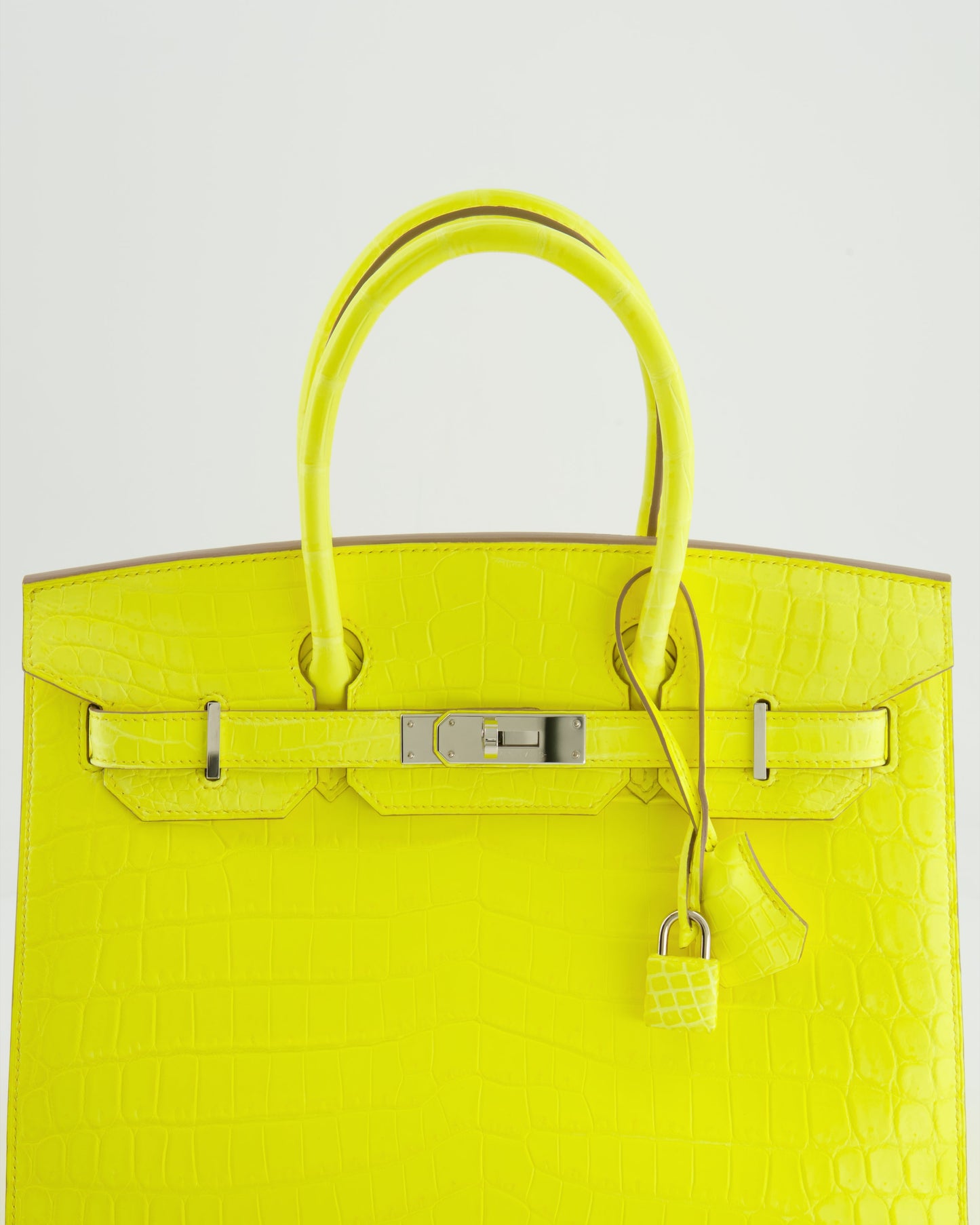 *RARE* Hermès Birkin 30cm Bag spectre shops in Jaune Citron Crocodile Niloticus with Palladium Hardware