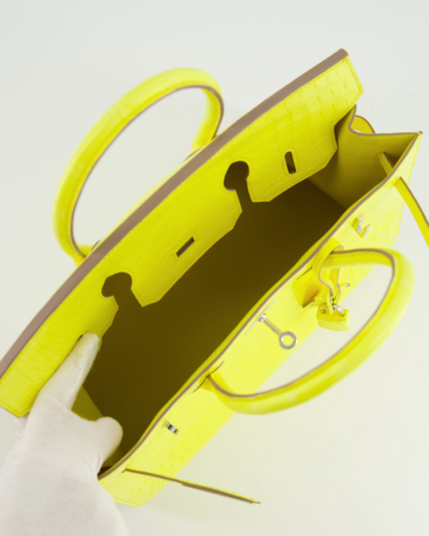 *RARE* Hermès Birkin 30cm Bag spectre shops in Jaune Citron Crocodile Niloticus with Palladium Hardware