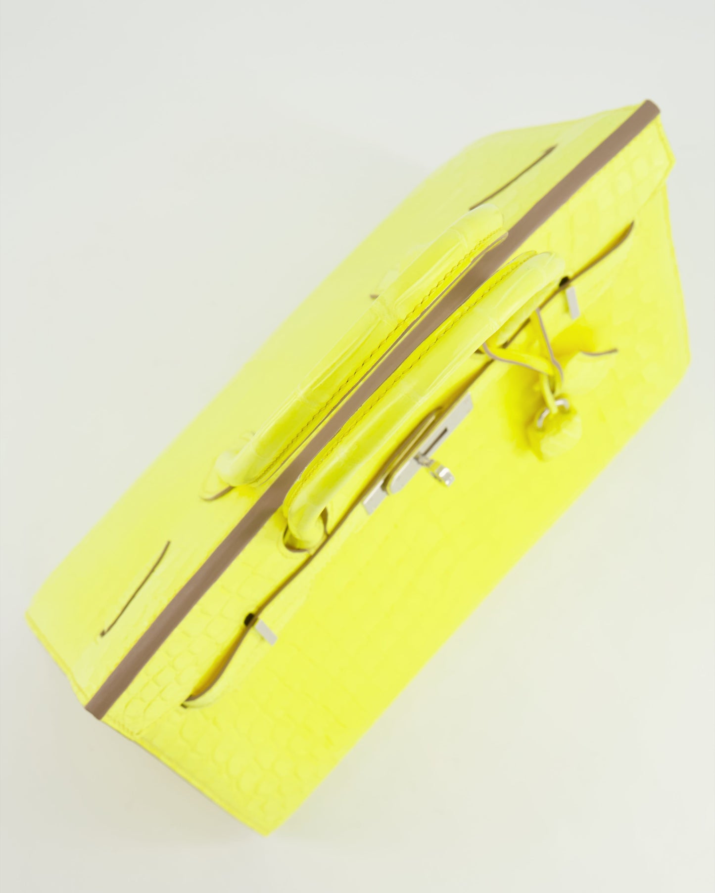 *RARE* Hermès Birkin 30cm Bag spectre shops in Jaune Citron Crocodile Niloticus with Palladium Hardware