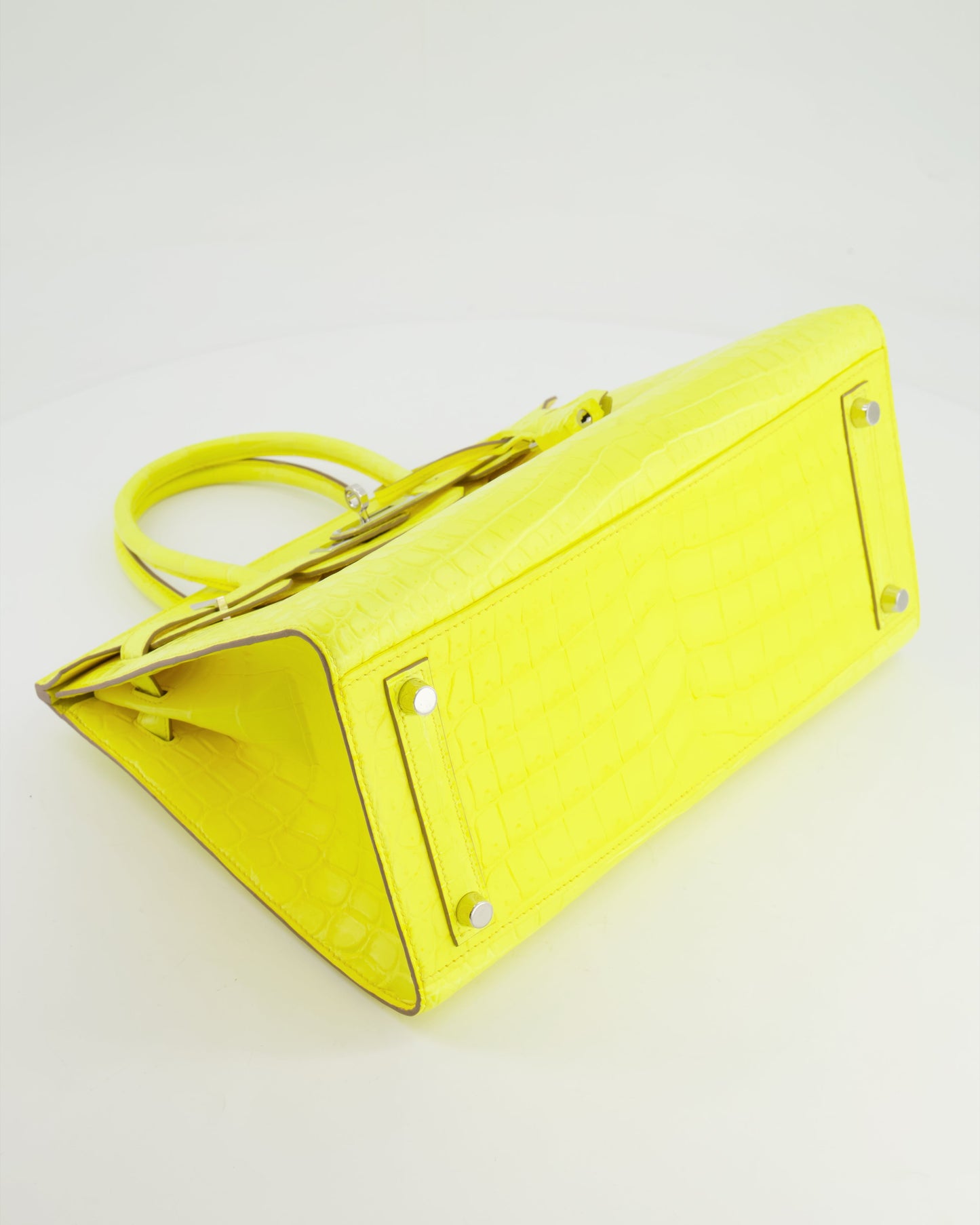 *RARE* Hermès Birkin 30cm Bag spectre shops in Jaune Citron Crocodile Niloticus with Palladium Hardware