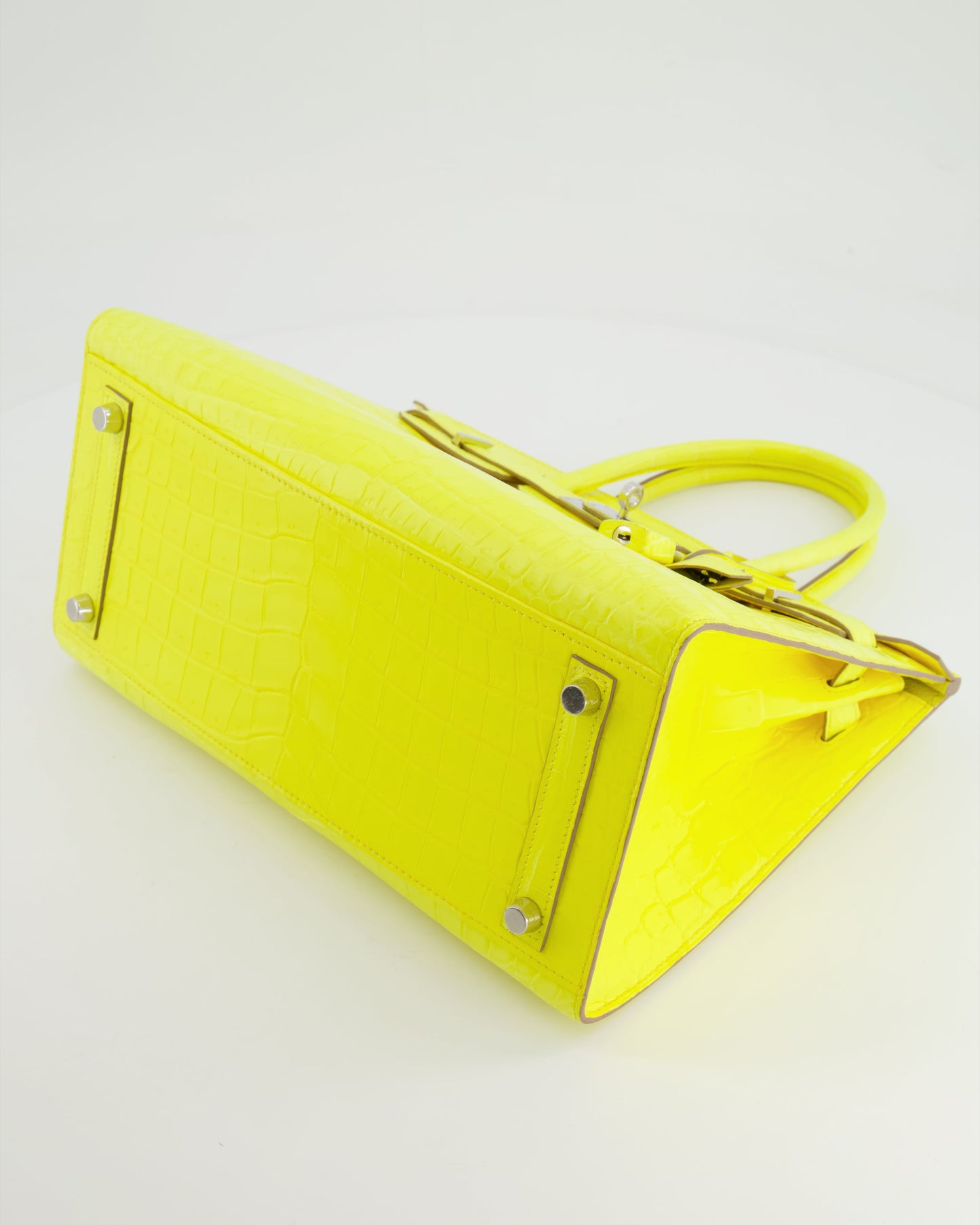 *RARE* Hermès Birkin 30cm Bag spectre shops in Jaune Citron Crocodile Niloticus with Palladium Hardware