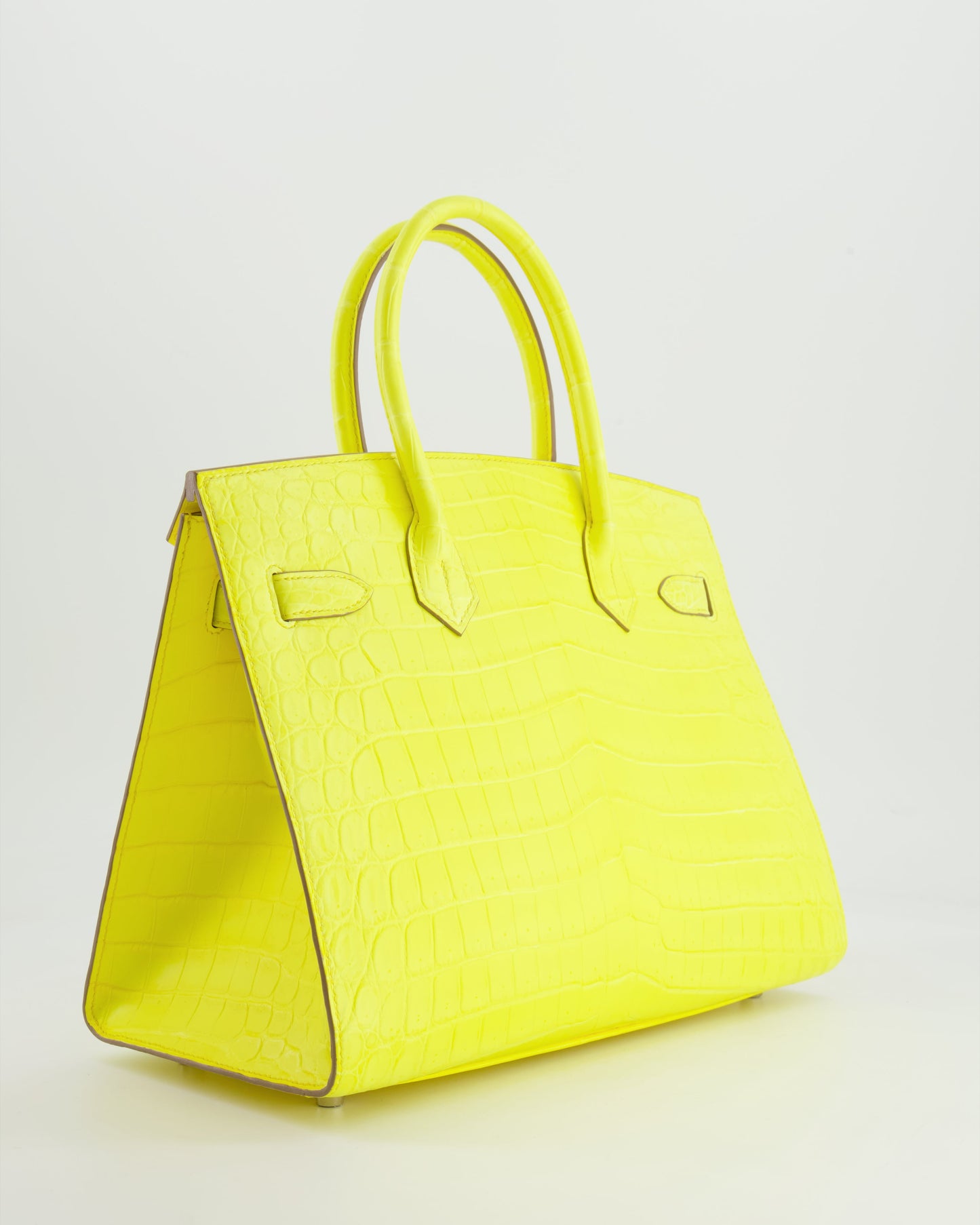 *RARE* Hermès Birkin 30cm Bag spectre shops in Jaune Citron Crocodile Niloticus with Palladium Hardware