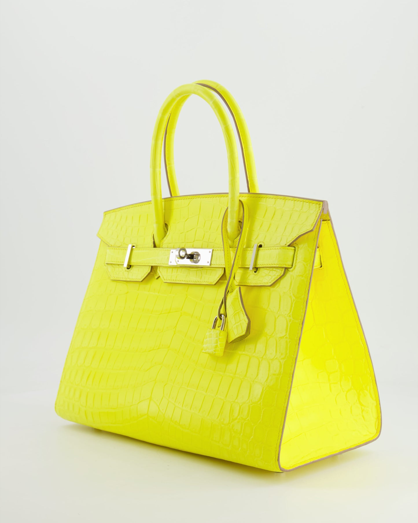 *RARE* Hermès Birkin 30cm Bag spectre shops in Jaune Citron Crocodile Niloticus with Palladium Hardware