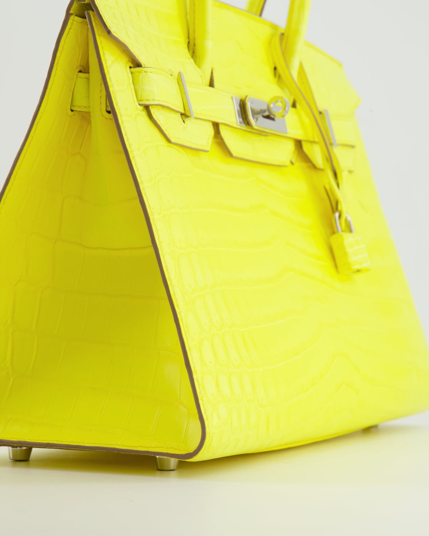 *RARE* Hermès Birkin 30cm Bag spectre shops in Jaune Citron Crocodile Niloticus with Palladium Hardware