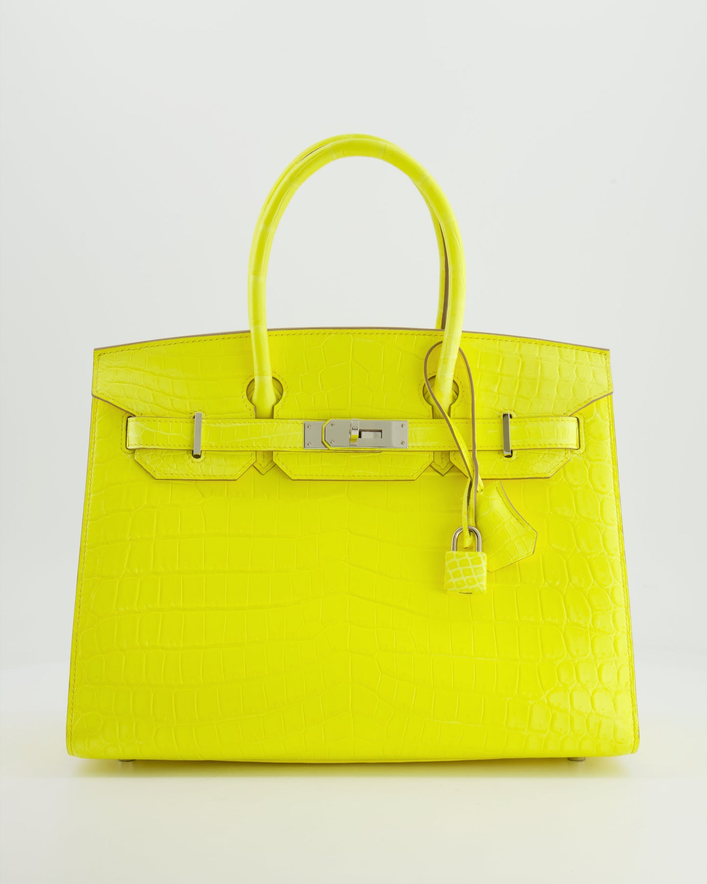 *RARE* Hermès Birkin 30cm Bag spectre shops in Jaune Citron Crocodile Niloticus with Palladium Hardware