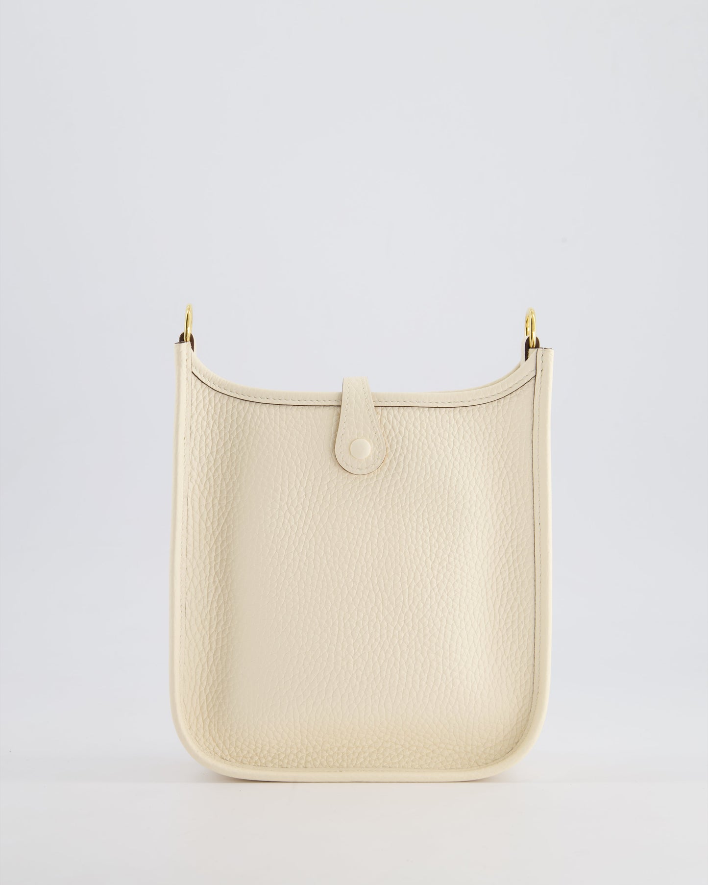 *HOT* Hermès Mini Evelyne 16 Bag in Nata Clemence Leather with Gold Hardware & Nata Sangle Wooly Unicolore Strap