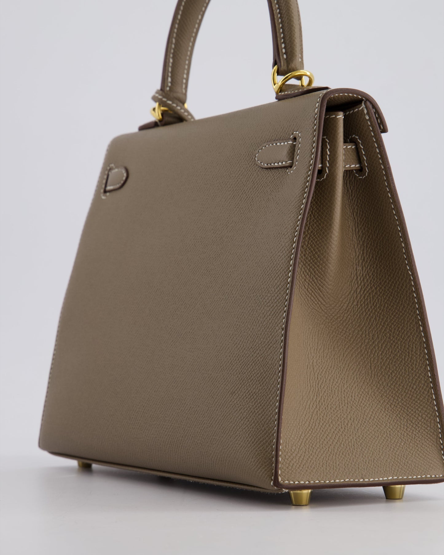 *HOLY GRAIL* Hermès Kelly 25cm spectre shops Bag in Etoupe Epsom Leather and Gold Hardware