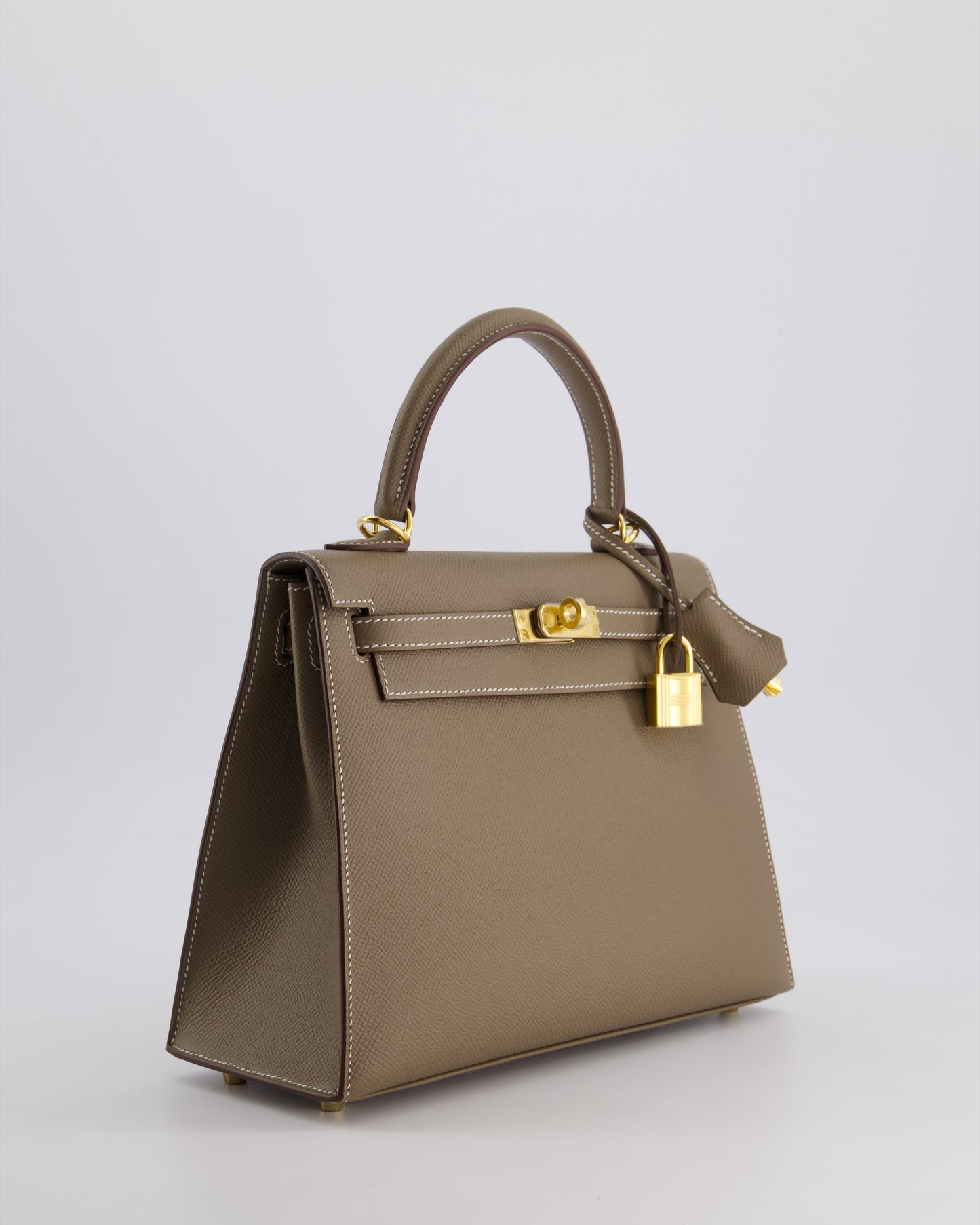 *HOLY GRAIL* Hermès Kelly 25cm spectre shops Bag in Etoupe Epsom Leather and Gold Hardware