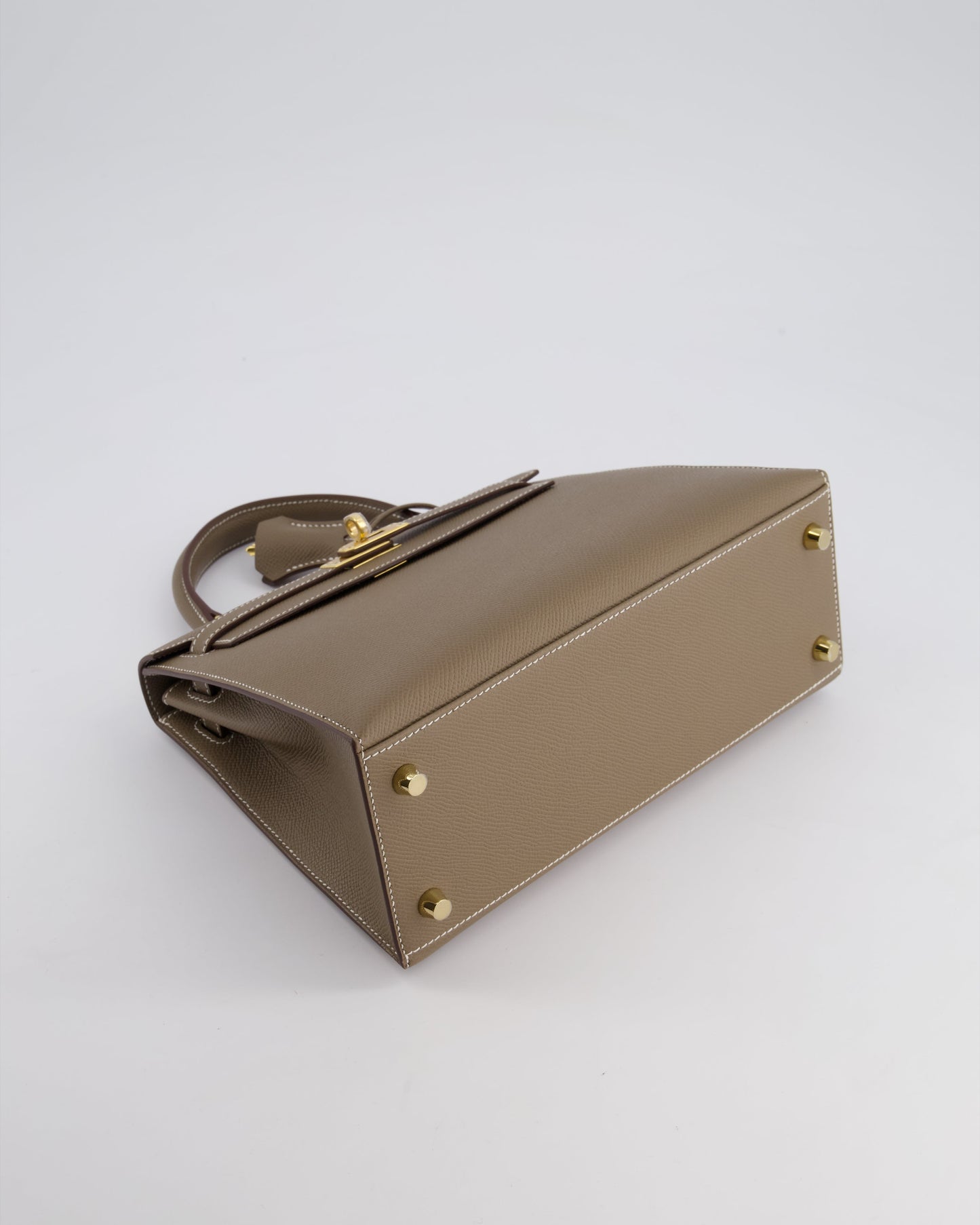 *HOLY GRAIL* Hermès Kelly 25cm spectre shops Bag in Etoupe Epsom Leather and Gold Hardware