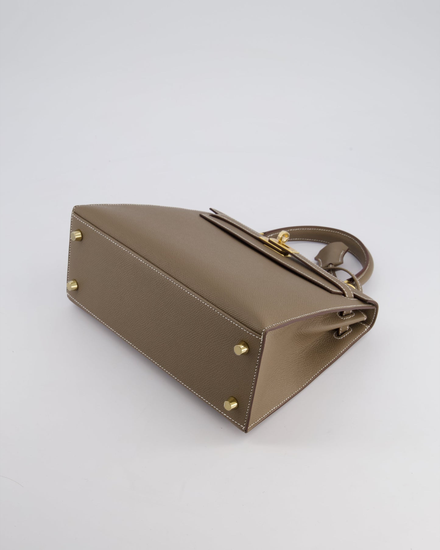 *HOLY GRAIL* Hermès Kelly 25cm spectre shops Bag in Etoupe Epsom Leather and Gold Hardware