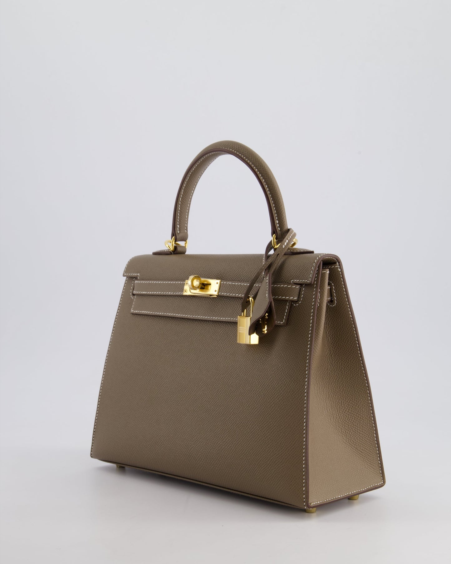 *HOLY GRAIL* Hermès Kelly 25cm spectre shops Bag in Etoupe Epsom Leather and Gold Hardware