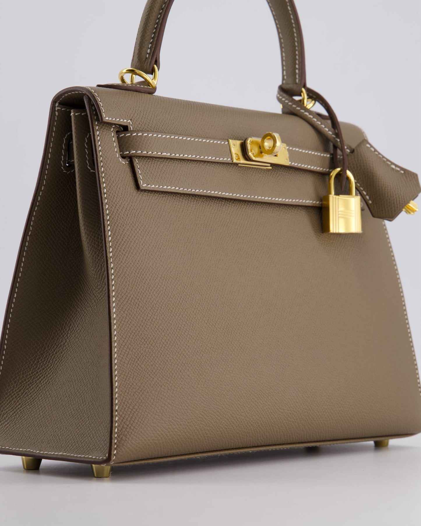 *HOLY GRAIL* Hermès Kelly 25cm spectre shops Bag in Etoupe Epsom Leather and Gold Hardware