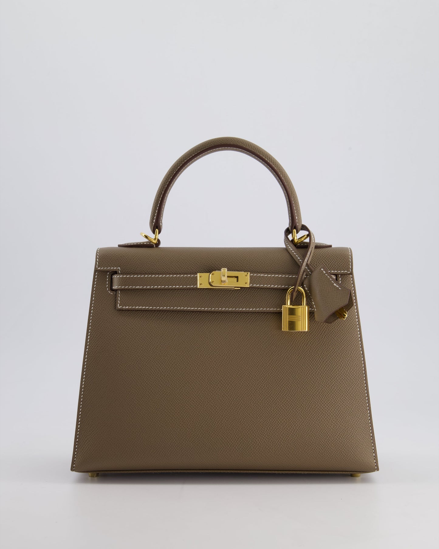*HOLY GRAIL* Hermès Kelly 25cm spectre shops Bag in Etoupe Epsom Leather and Gold Hardware