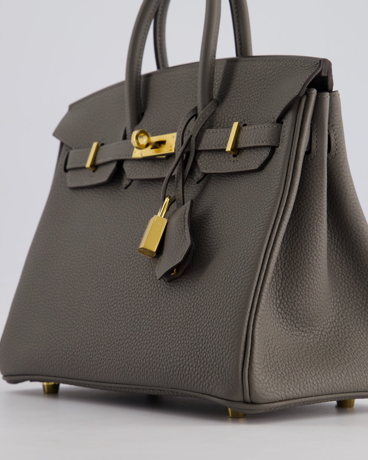 *HOT* Hermès Birkin 25cm Retourne Bag in Gris Meyer Togo Leather with Gold Hardware
