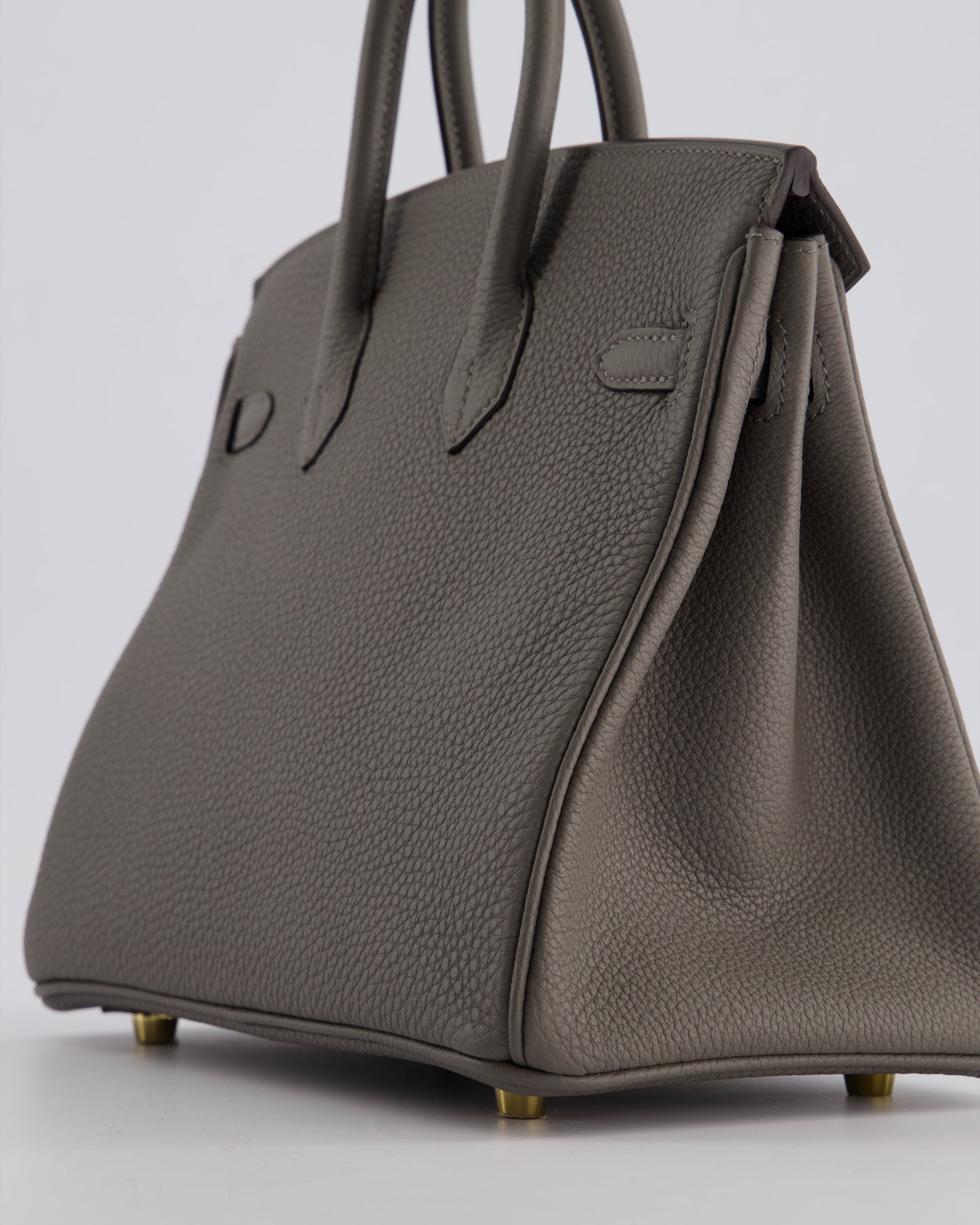 *HOT* Hermès Birkin 25cm Retourne Bag in Gris Meyer Togo Leather with Gold Hardware