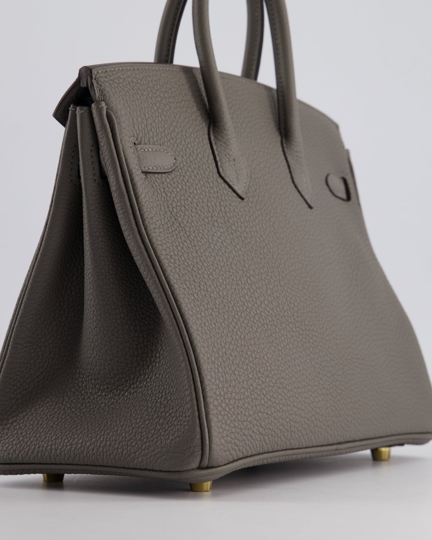 *HOT* Hermès Birkin 25cm Retourne Bag in Gris Meyer Togo Leather with Gold Hardware