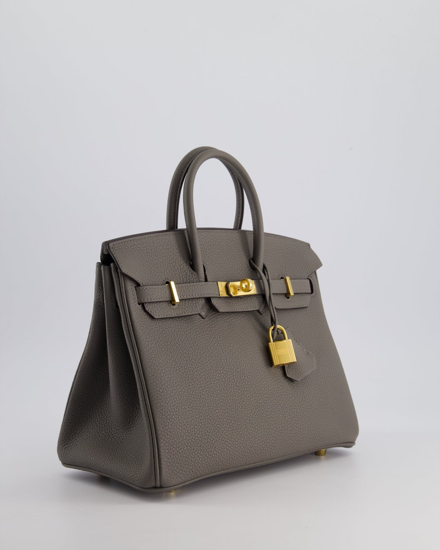 *HOT* Hermès Birkin 25cm Retourne Bag in Gris Meyer Togo Leather with Gold Hardware