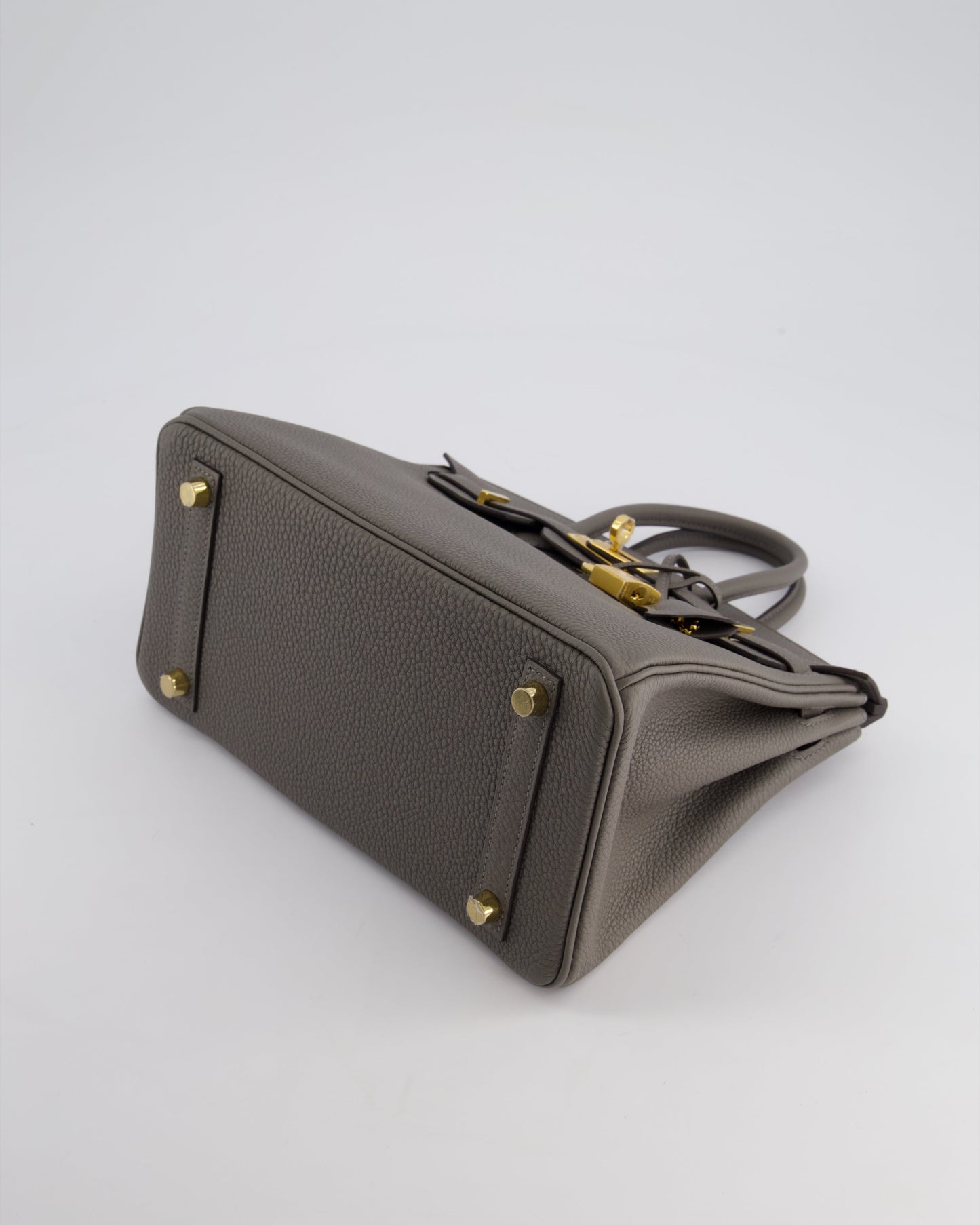 *HOT* Hermès Birkin 25cm Retourne Bag in Gris Meyer Togo Leather with Gold Hardware