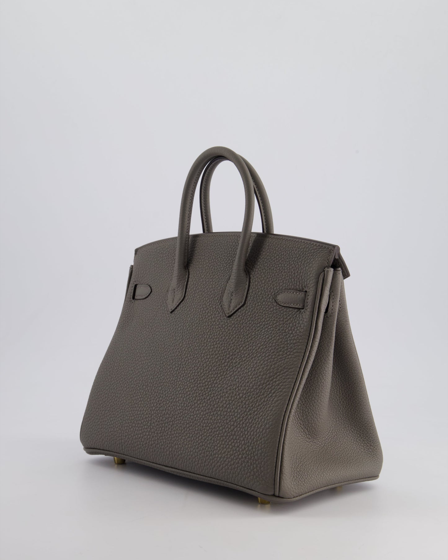 *HOT* Hermès Birkin 25cm Retourne Bag in Gris Meyer Togo Leather with Gold Hardware