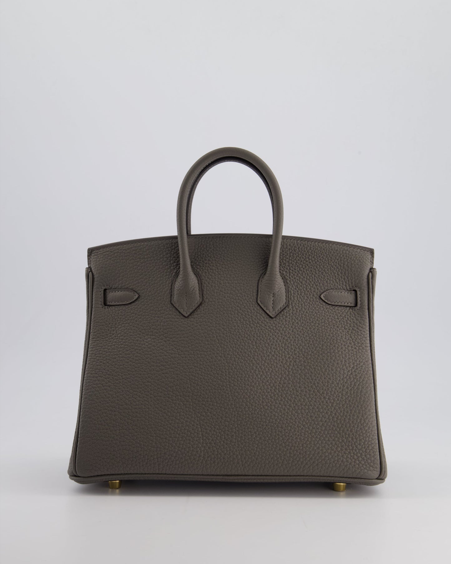 *HOT* Hermès Birkin 25cm Retourne Bag in Gris Meyer Togo Leather with Gold Hardware