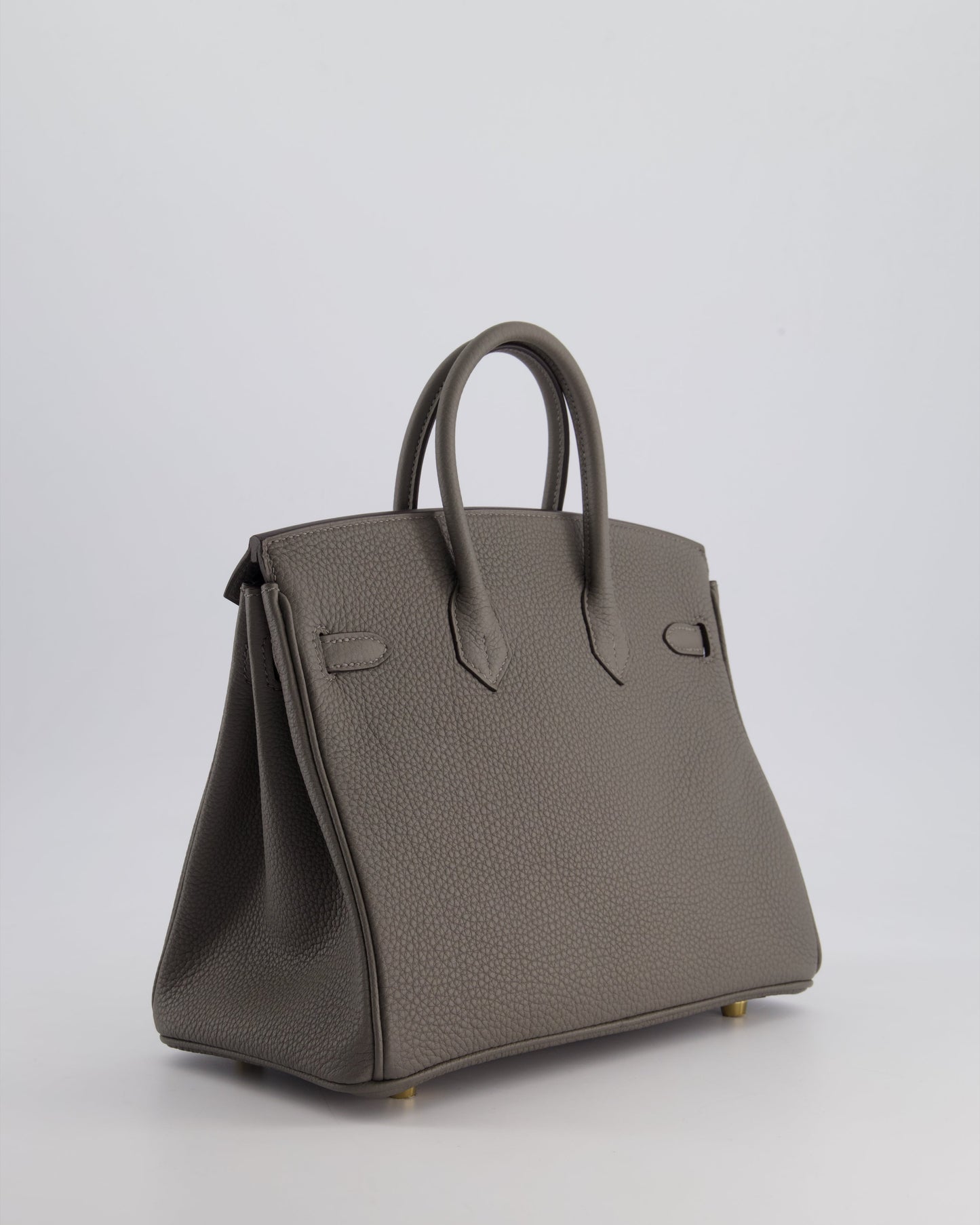 *HOT* Hermès Birkin 25cm Retourne Bag in Gris Meyer Togo Leather with Gold Hardware