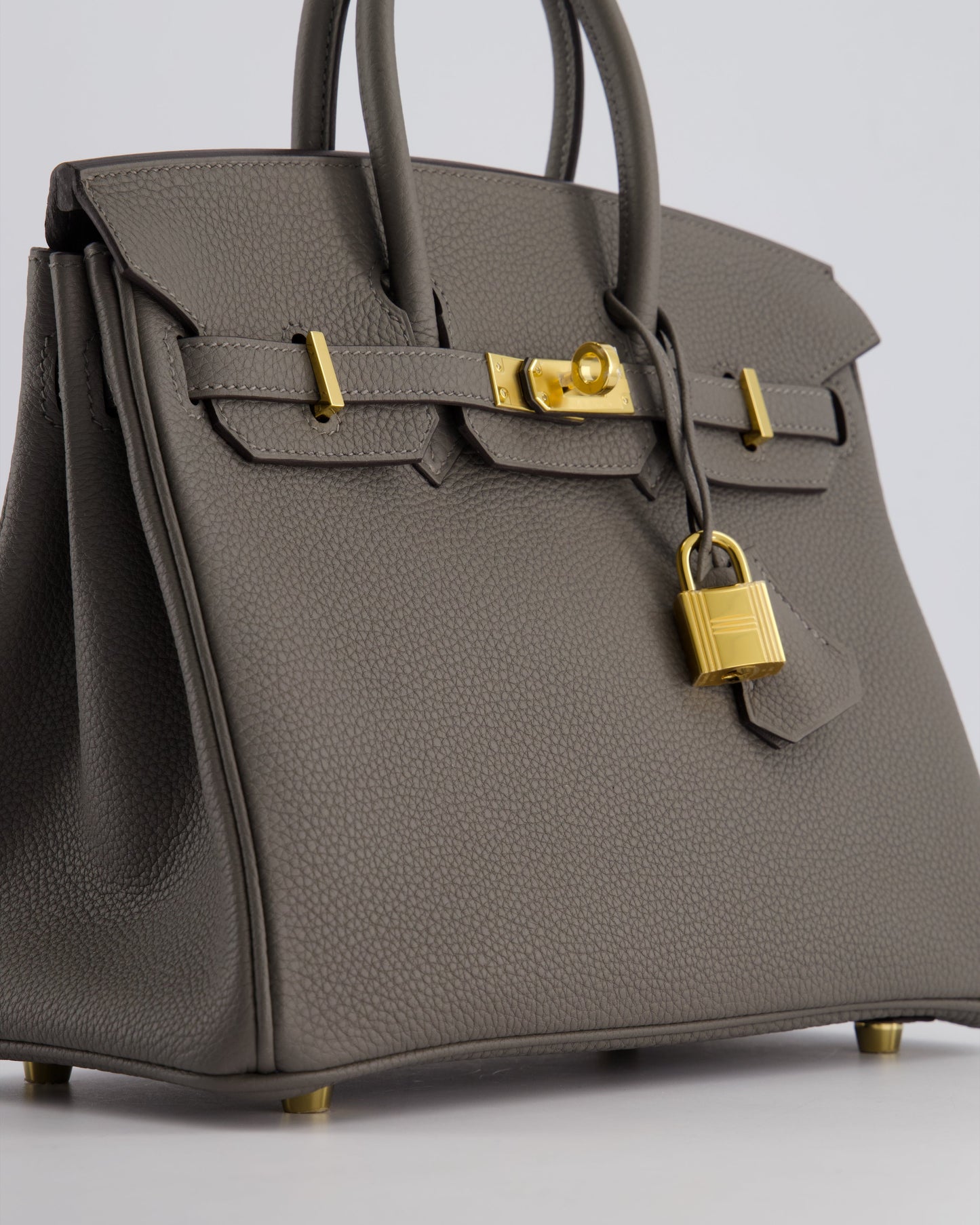 *HOT* Hermès Birkin 25cm Retourne Bag in Gris Meyer Togo Leather with Gold Hardware
