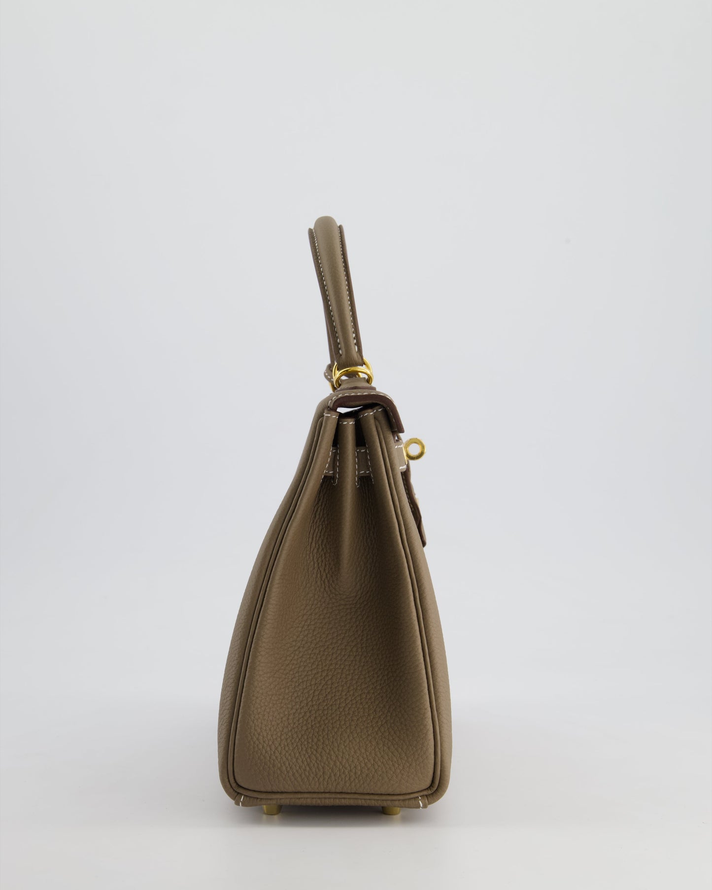 *HOLY GRAIL* Hermès Kelly 25cm Retourne Bag in Etoupe Togo Leather and Gold Hardware