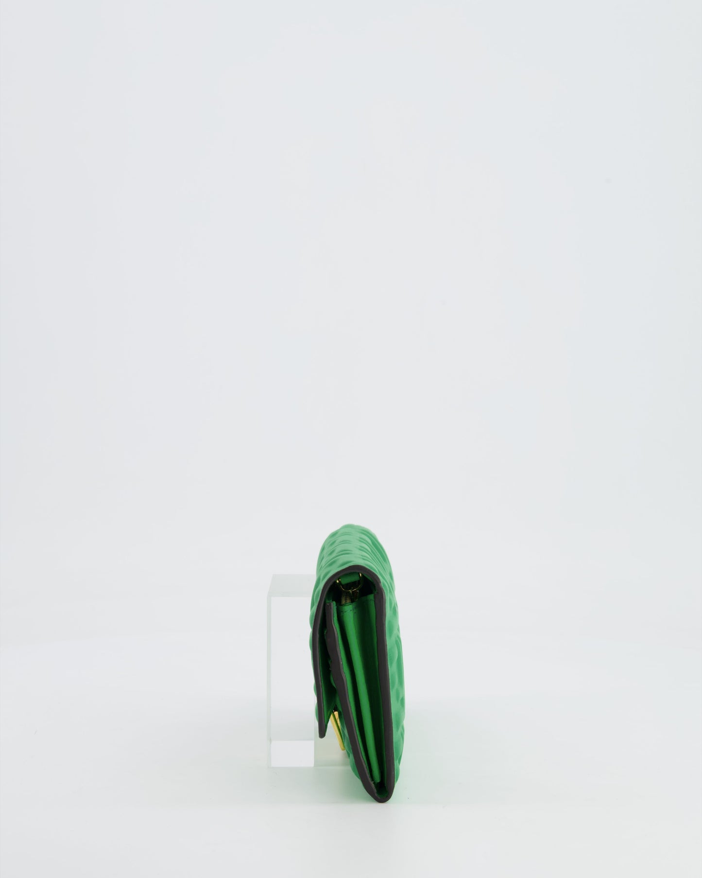 *FIRE PRICE* Fendi Green FF Baguette on Chain Leather Bag with Gold Hardware