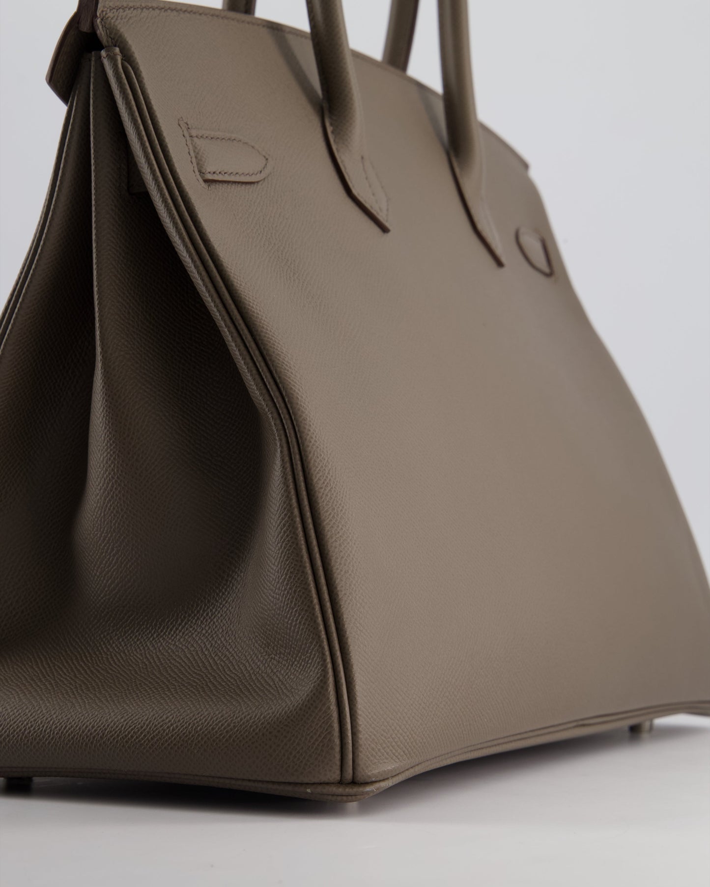 *HOT* Hermès Birkin 35cm Retourne Bag in Etain Epsom Leather with Palladium Hardware