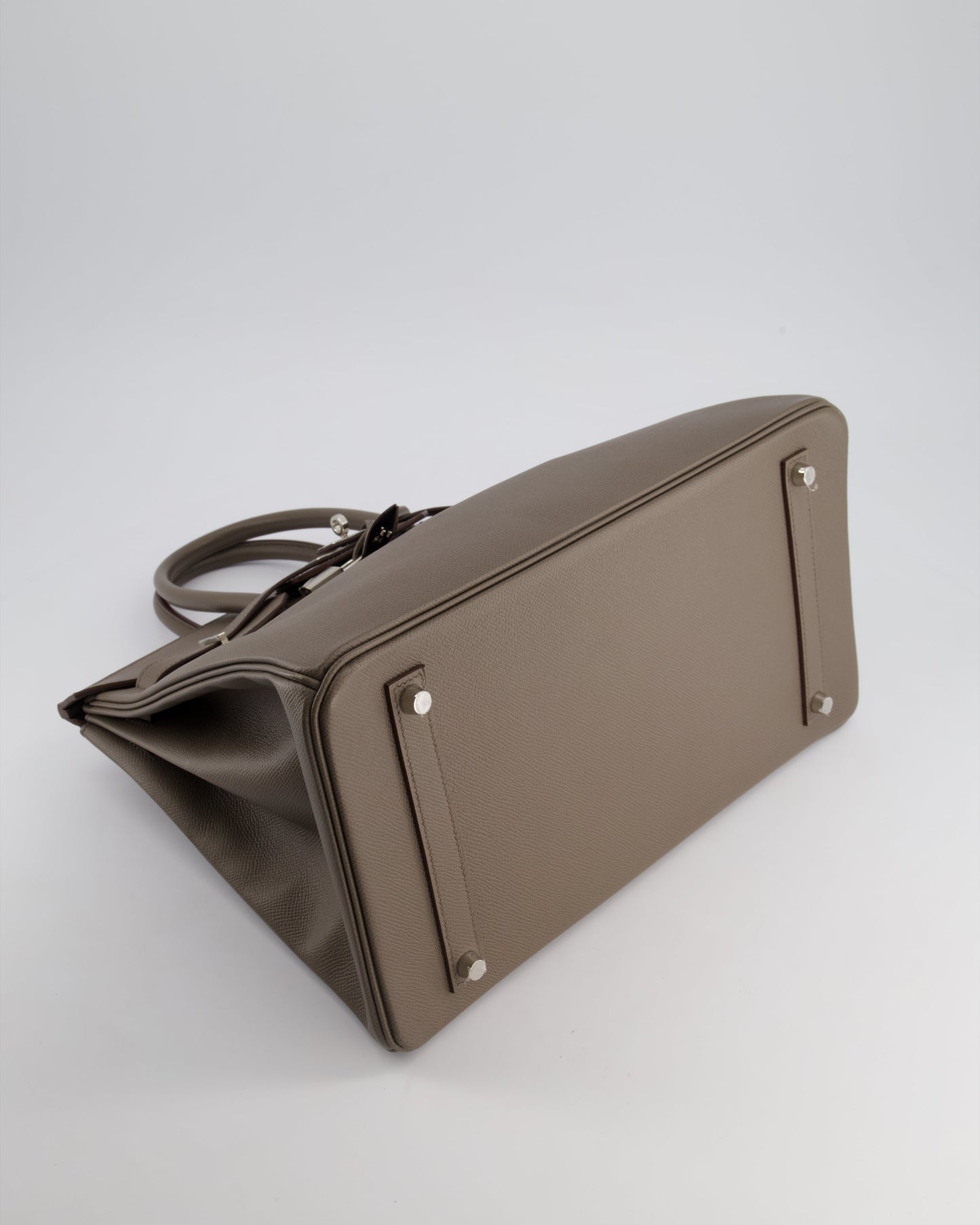 *HOT* Hermès Birkin 35cm Retourne Bag in Etain Epsom Leather with Palladium Hardware