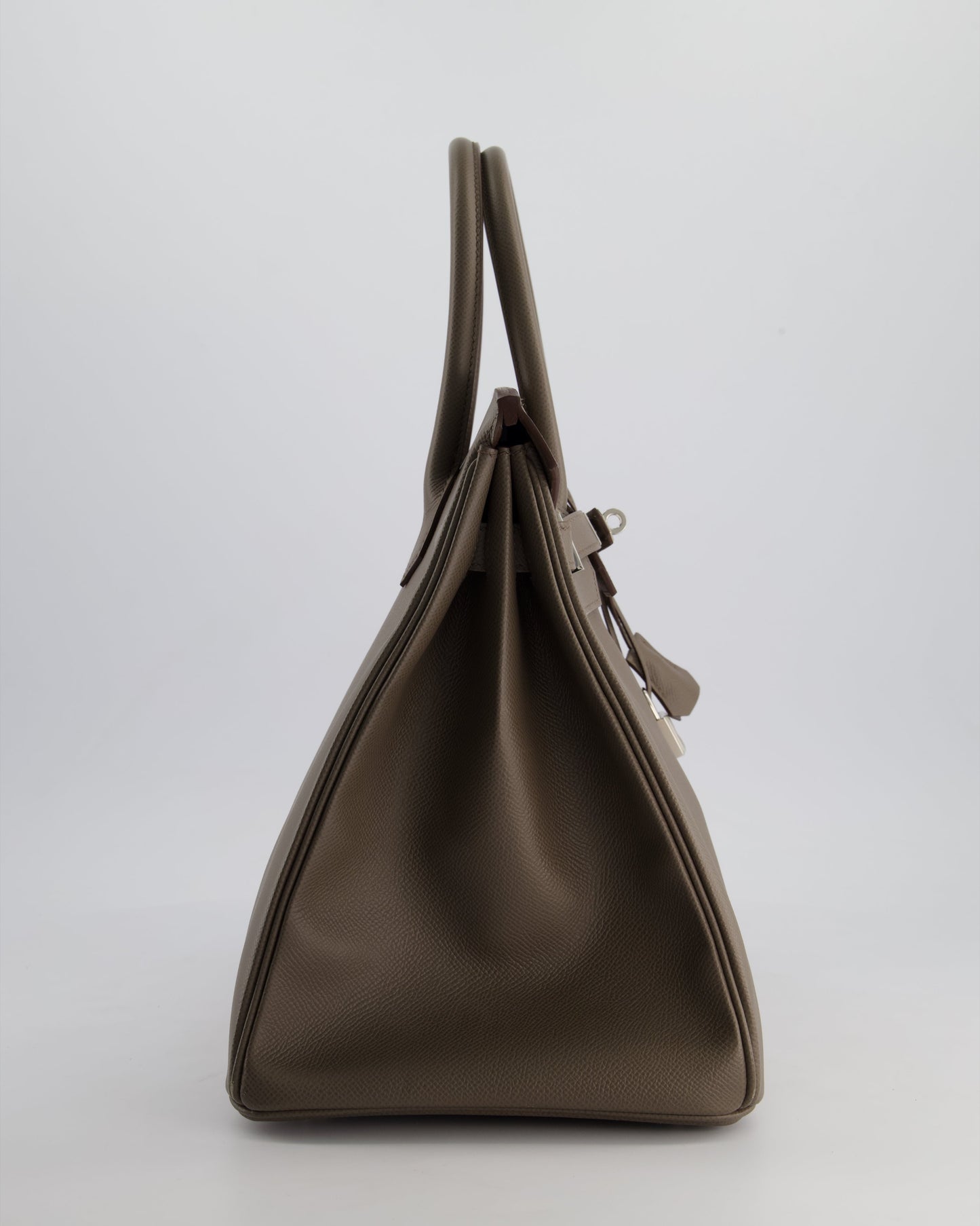 *HOT* Hermès Birkin 35cm Retourne Bag in Etain Epsom Leather with Palladium Hardware
