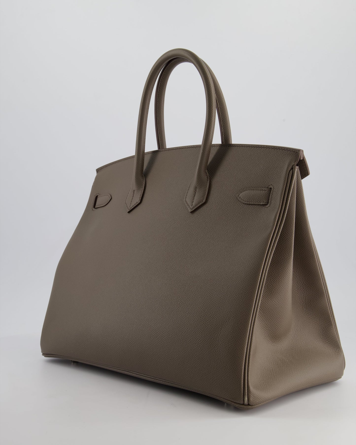 *HOT* Hermès Birkin 35cm Retourne Bag in Etain Epsom Leather with Palladium Hardware