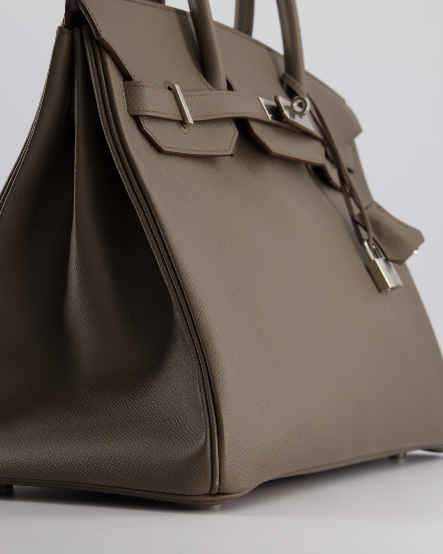 *HOT* Hermès Birkin 35cm Retourne Bag in Etain Epsom Leather with Palladium Hardware