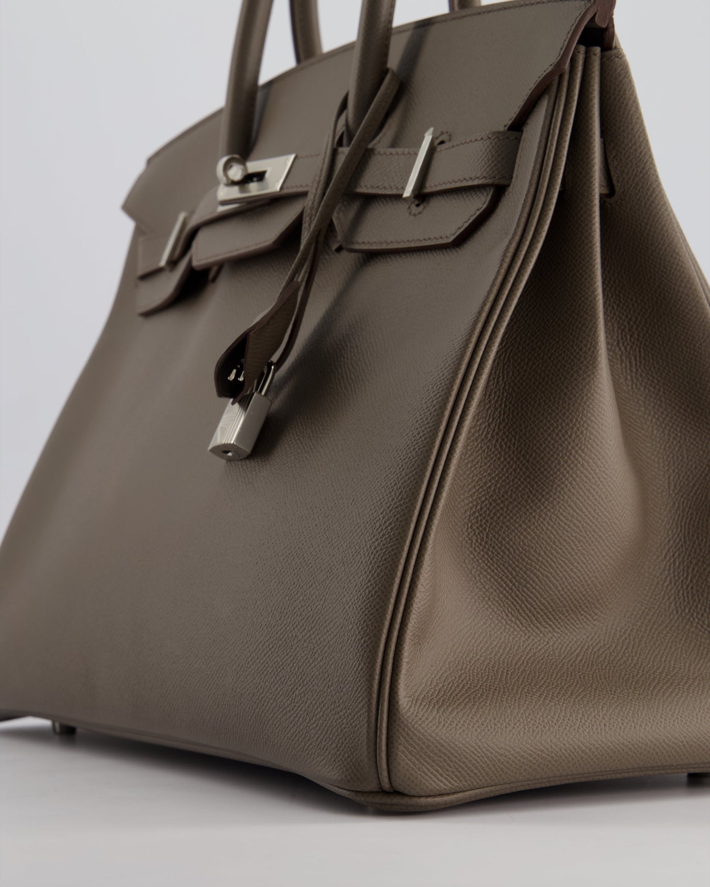 *HOT* Hermès Birkin 35cm Retourne Bag in Etain Epsom Leather with Palladium Hardware
