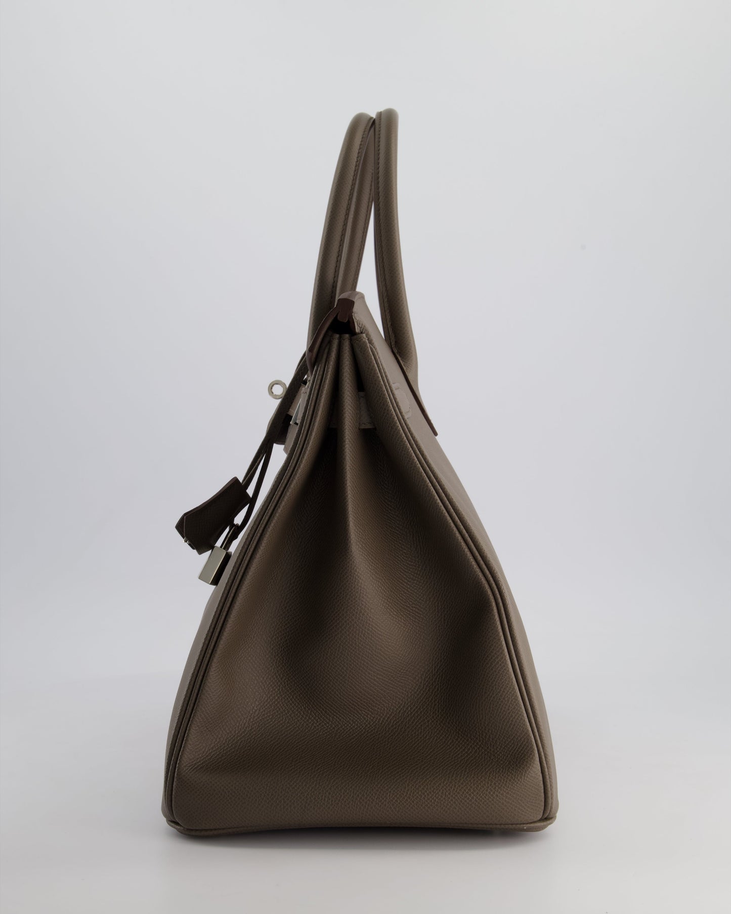 *HOT* Hermès Birkin 35cm Retourne Bag in Etain Epsom Leather with Palladium Hardware