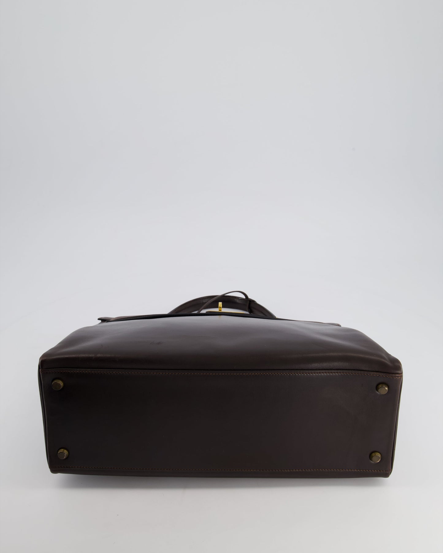 *FIRE PRICE* Hermès Kelly Retourne 35cm in Chocolate Box Leather with Gold Hardware